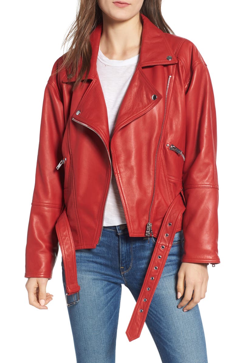 Leather Jacket, Main, color, RIOT
