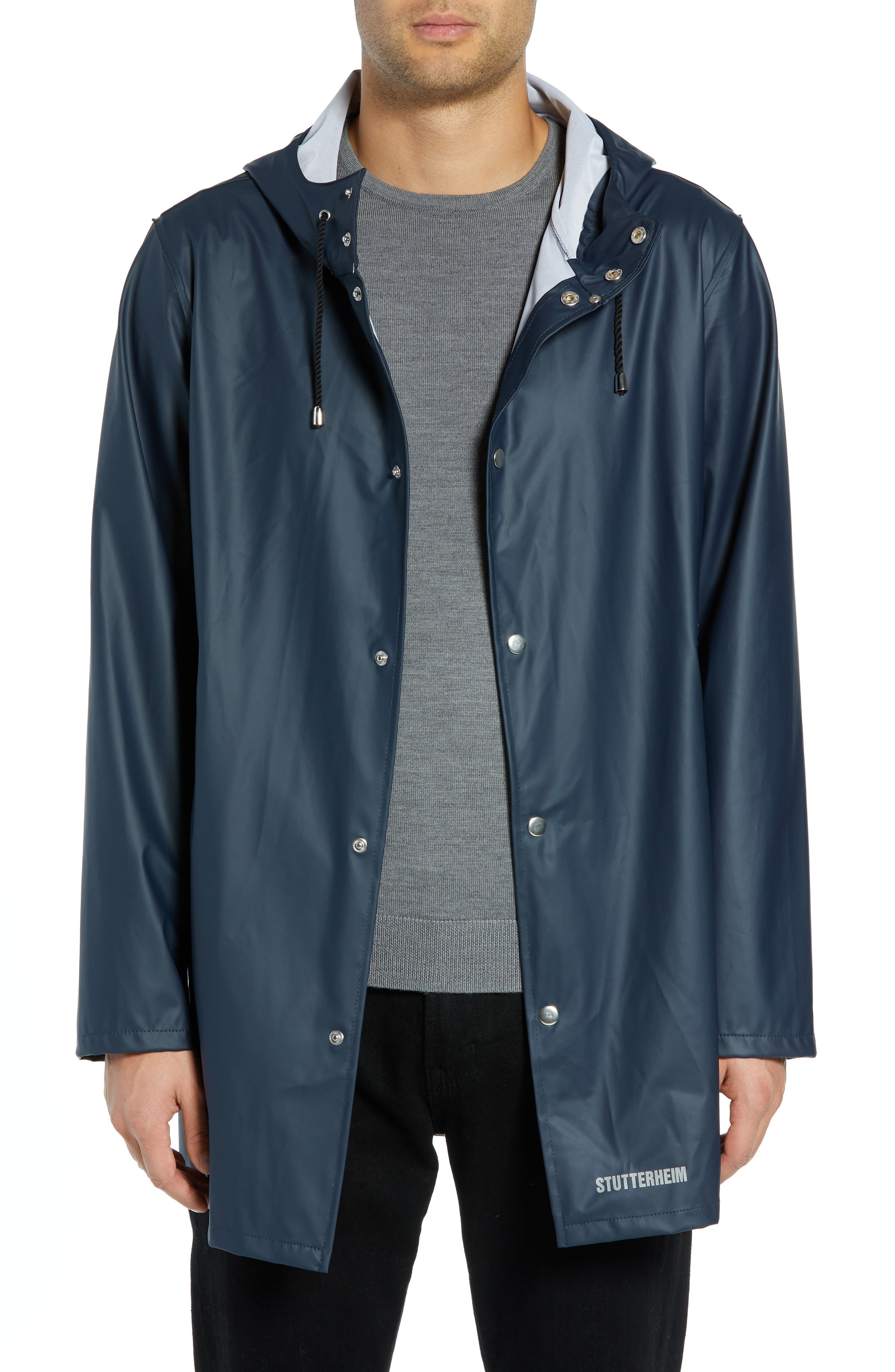 Stutterheim Stockholm Lightweight Waterproof Rain Jacket, Blue