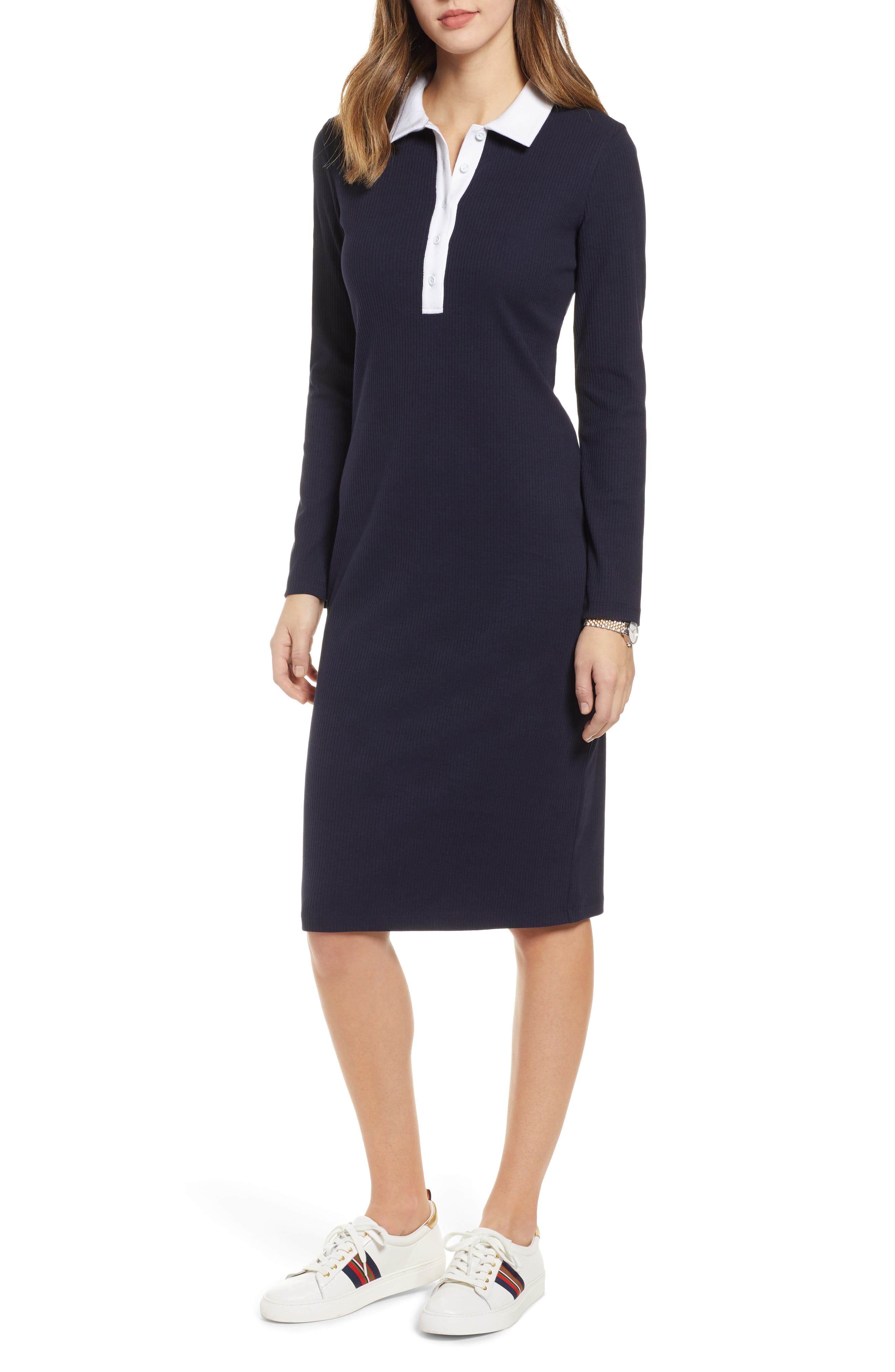 Petite 1901 Polo Dress, Blue