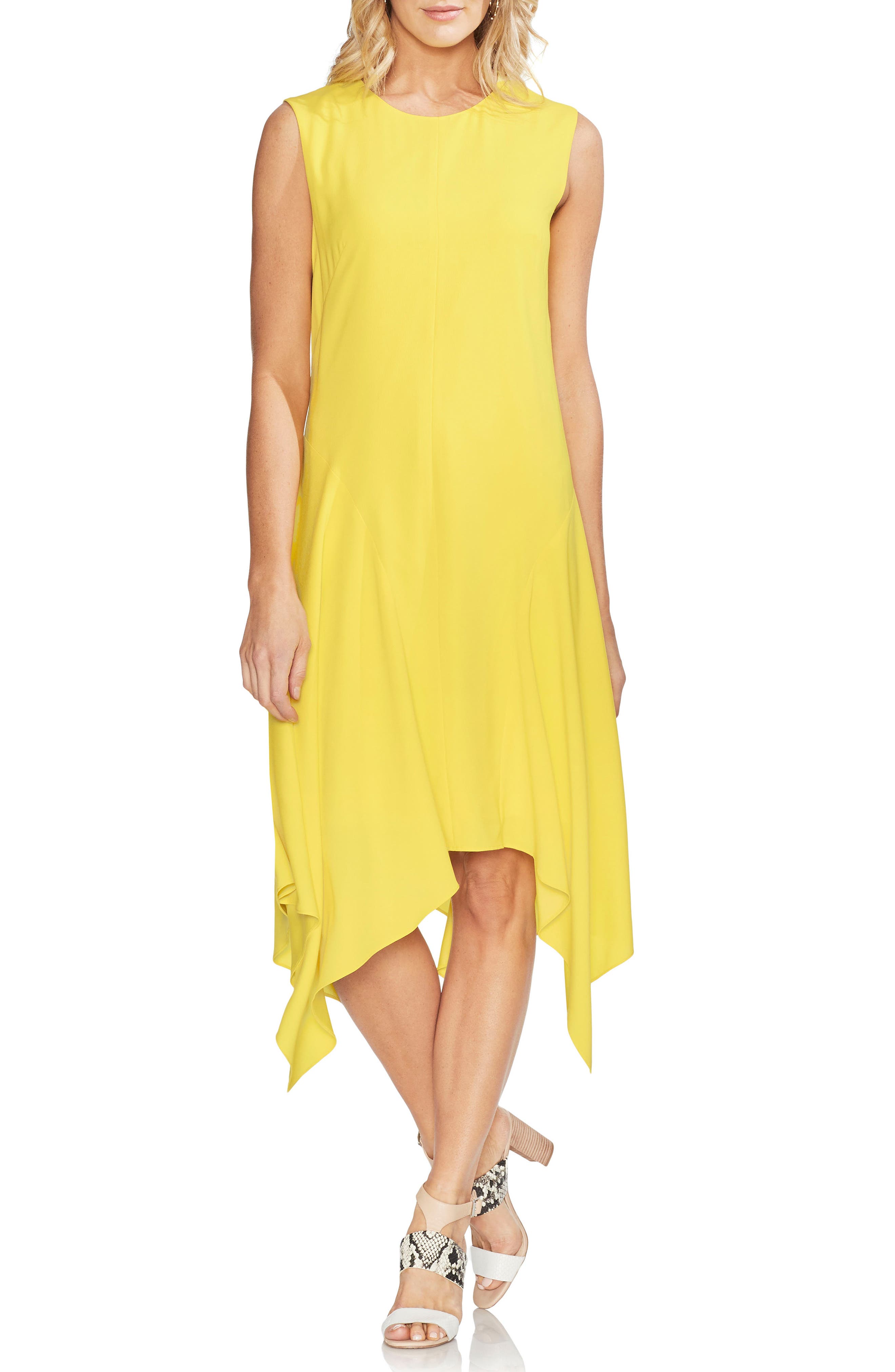 Vince Camuto Handkerchief Hem Dress, Yellow