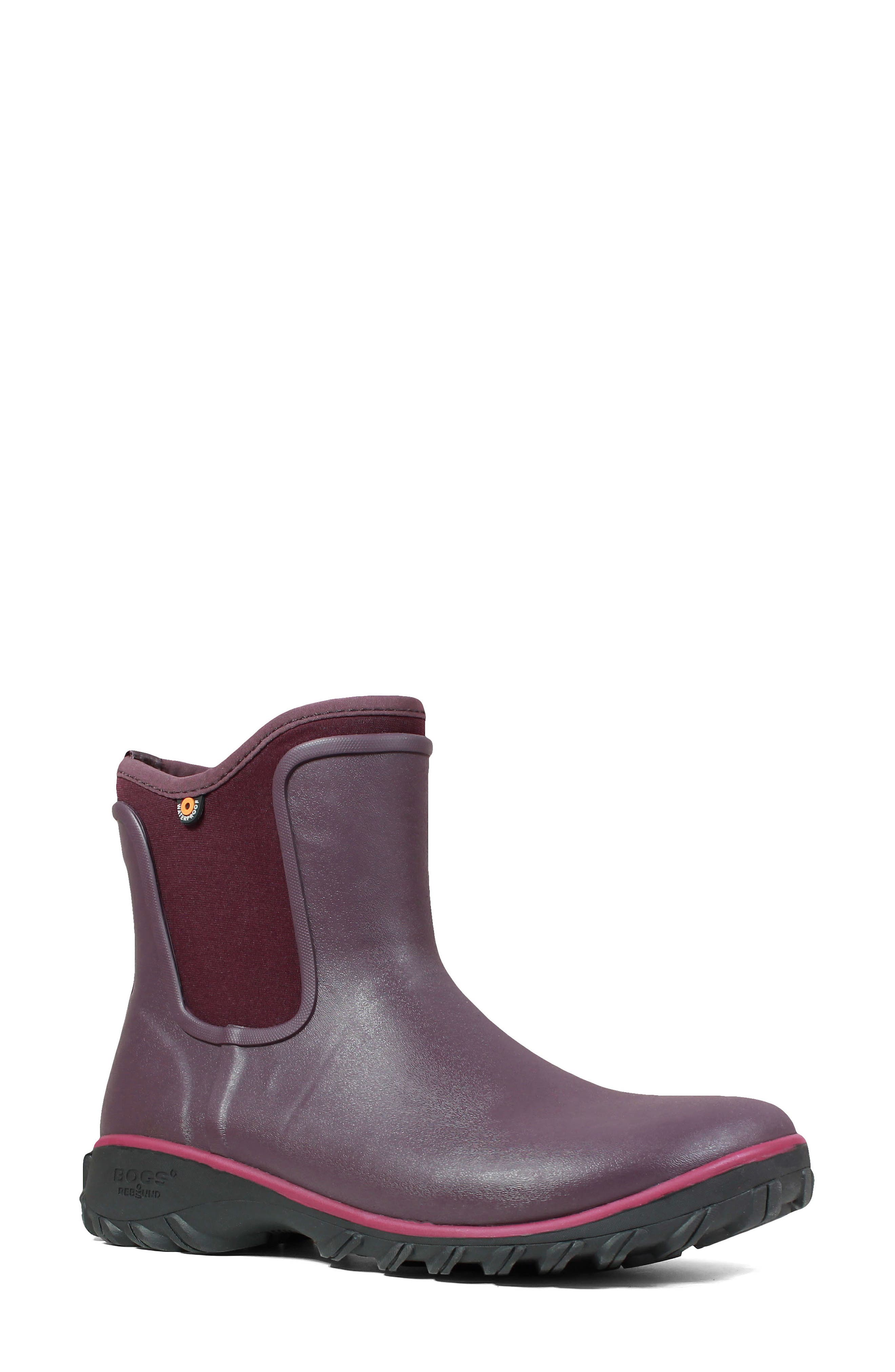 Bogs Sauvie Waterproof Chelsea Boot, Burgundy