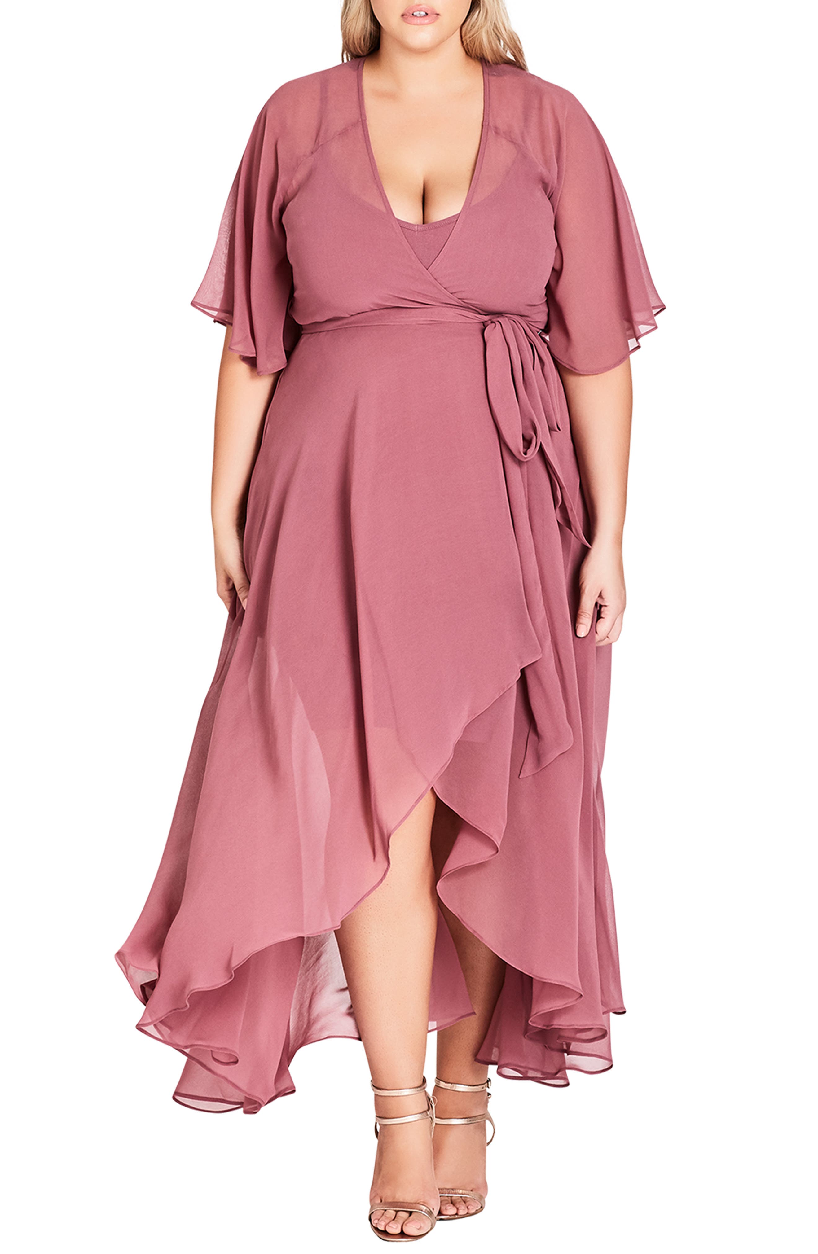 Plus Size City Chic Enthrall Me High/low Dress, Red