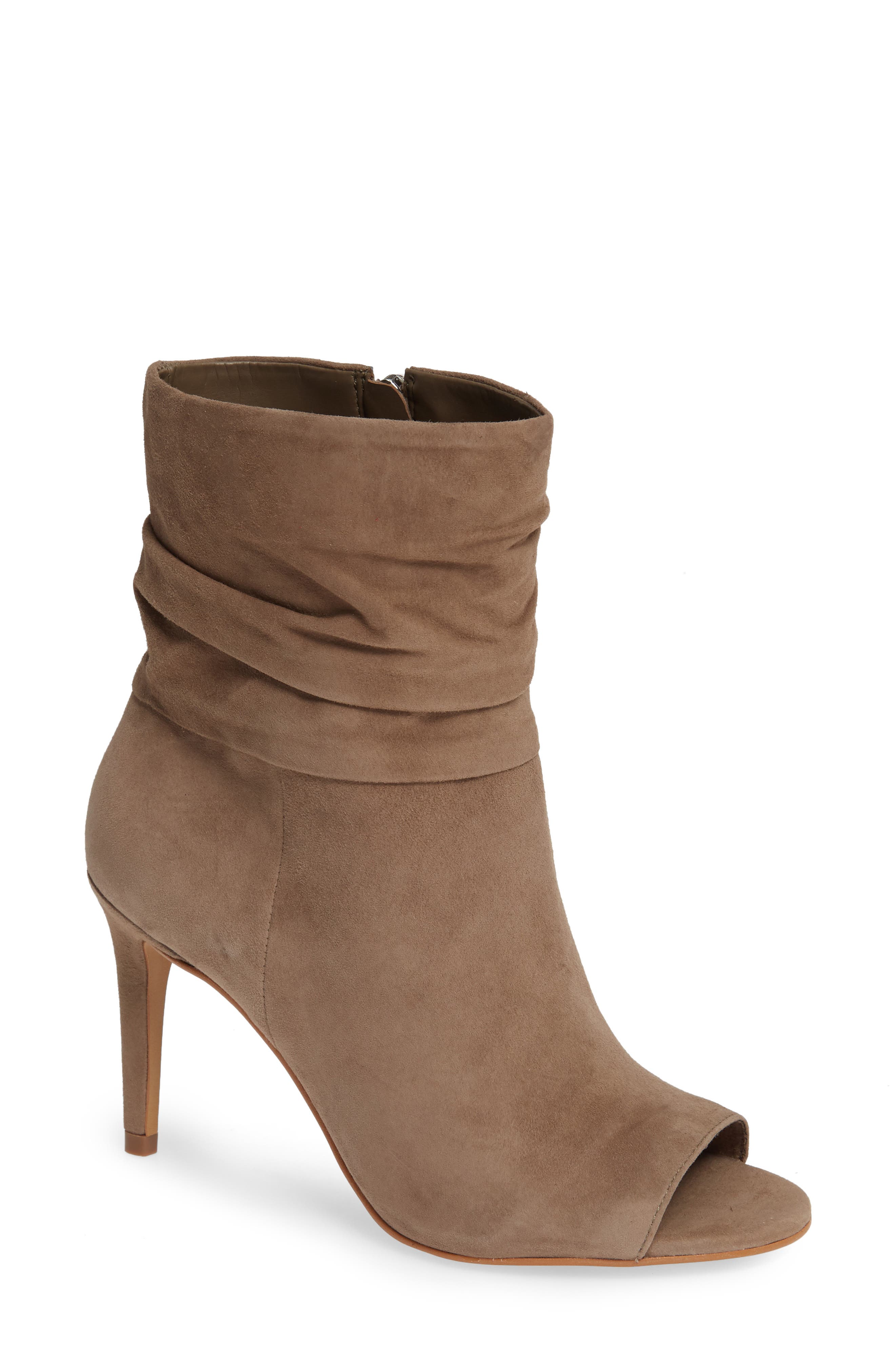 Vince Camuto Catillia Open Toe Bootie- Brown