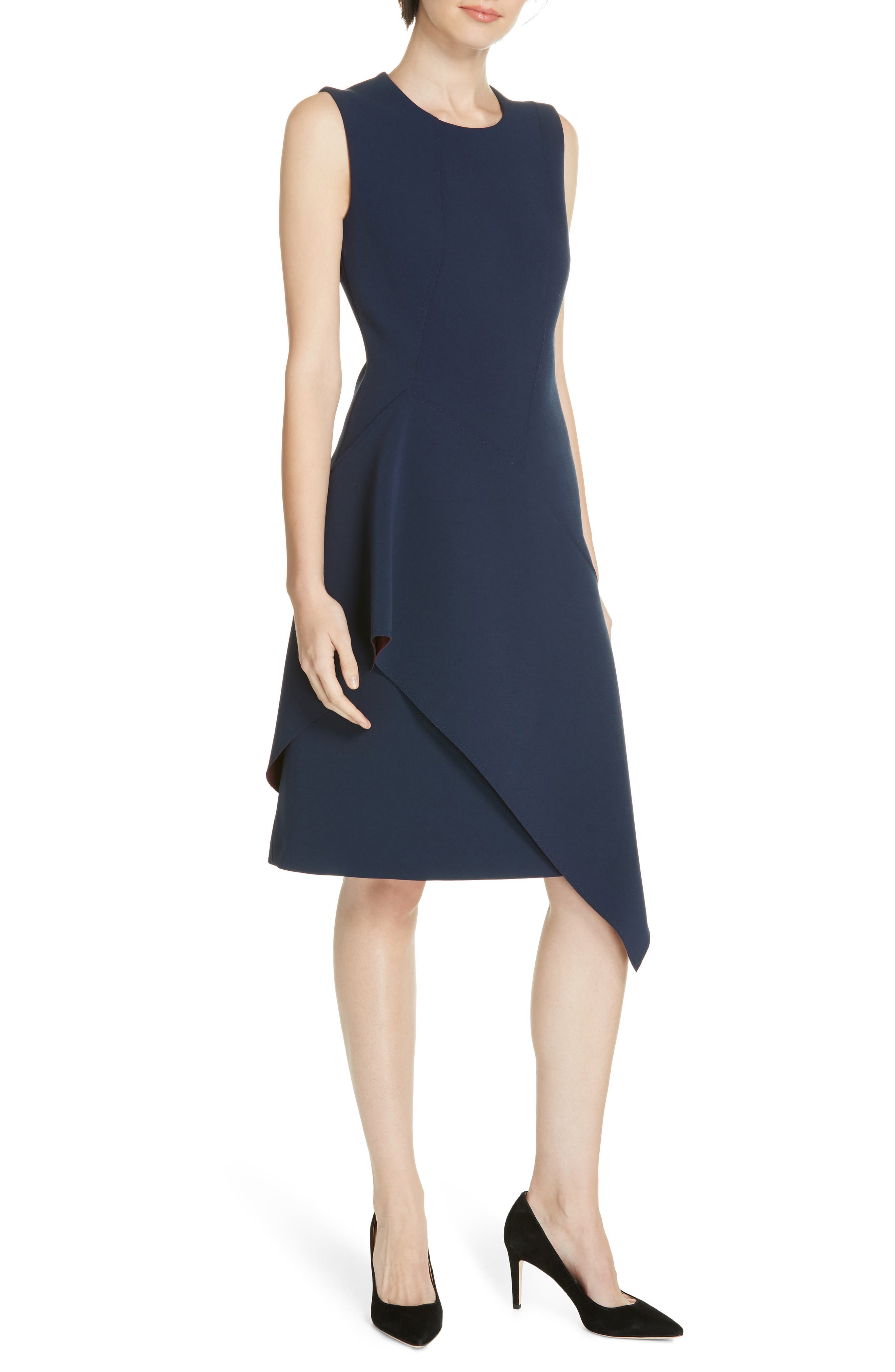 Boss Delakety Asymmetrical A-Line Dress, Size Blue