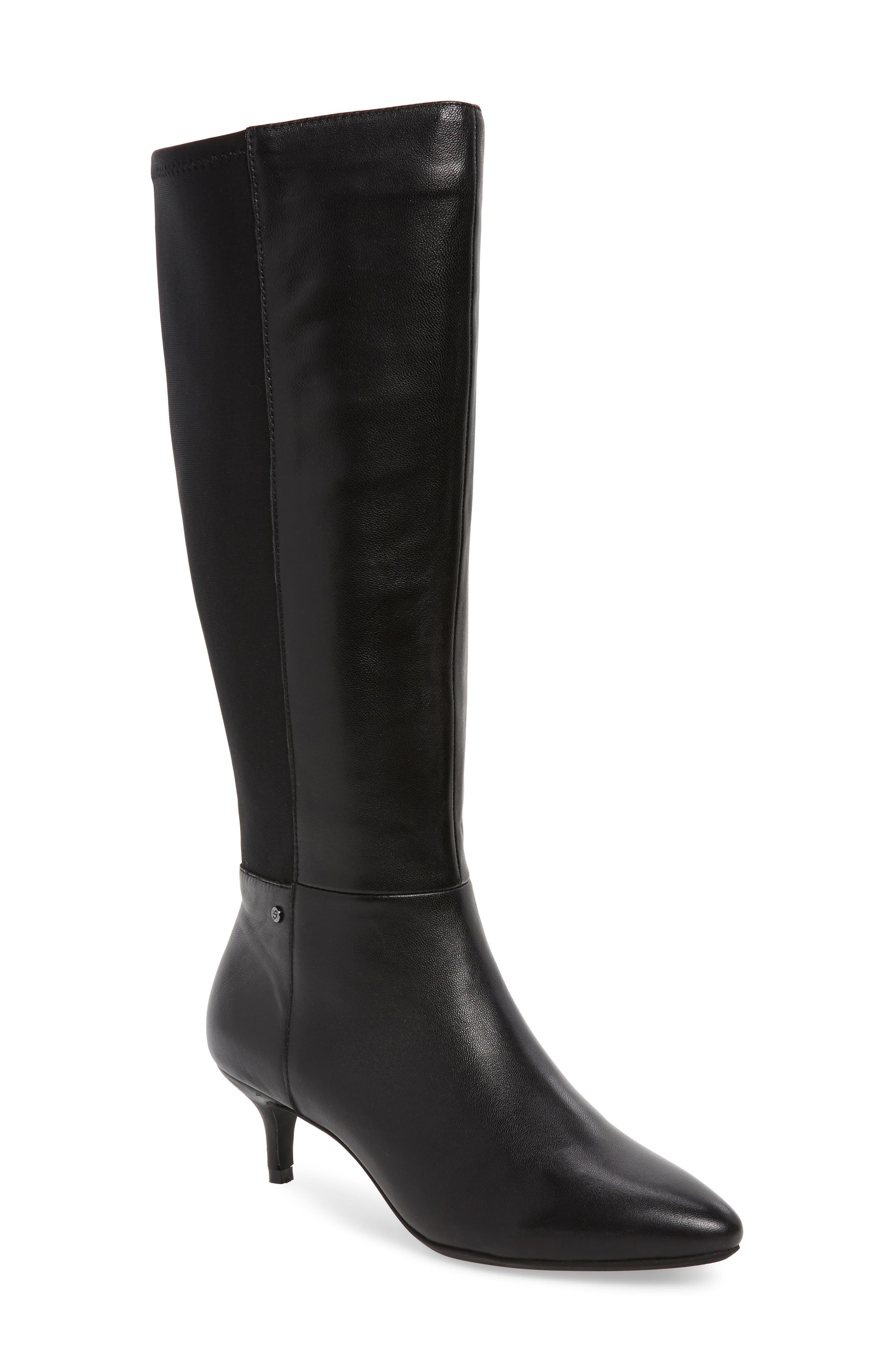 Sudini Beverly Stretch Back Knee High Boot, Black