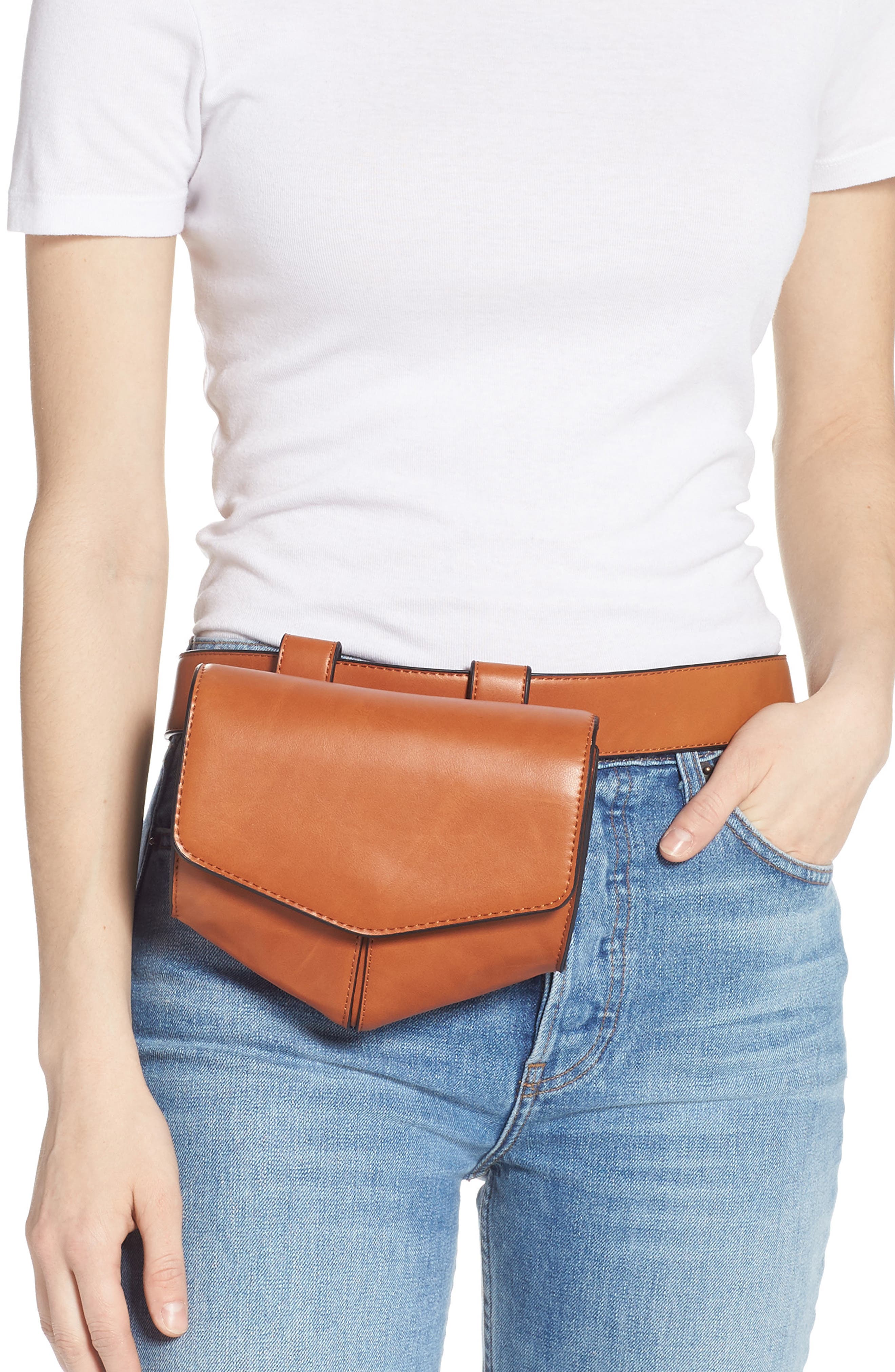 Faux Leather Utility Belt Bag