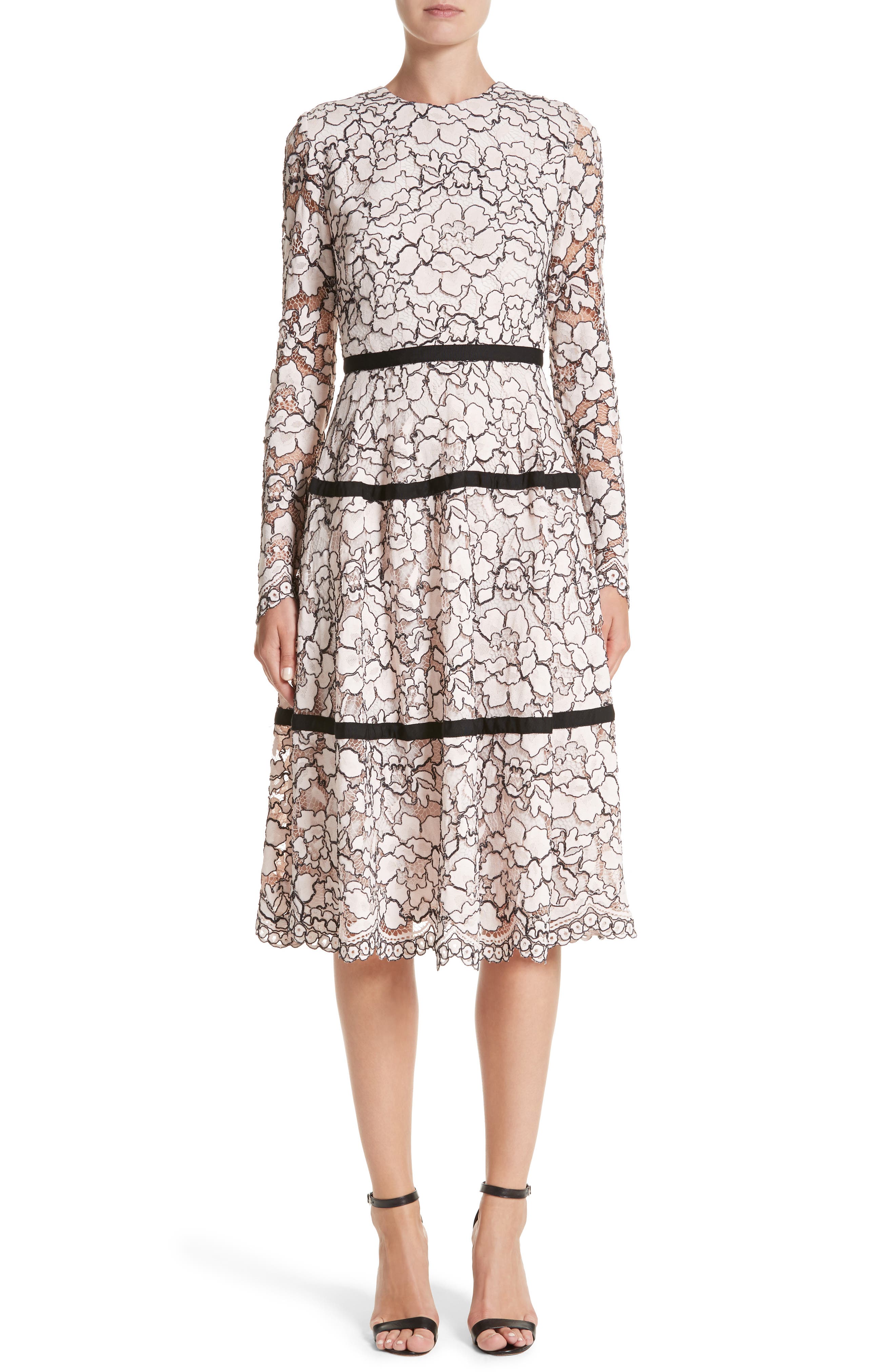 Lela Rose Seamed Lace ALine Dress Nordstrom