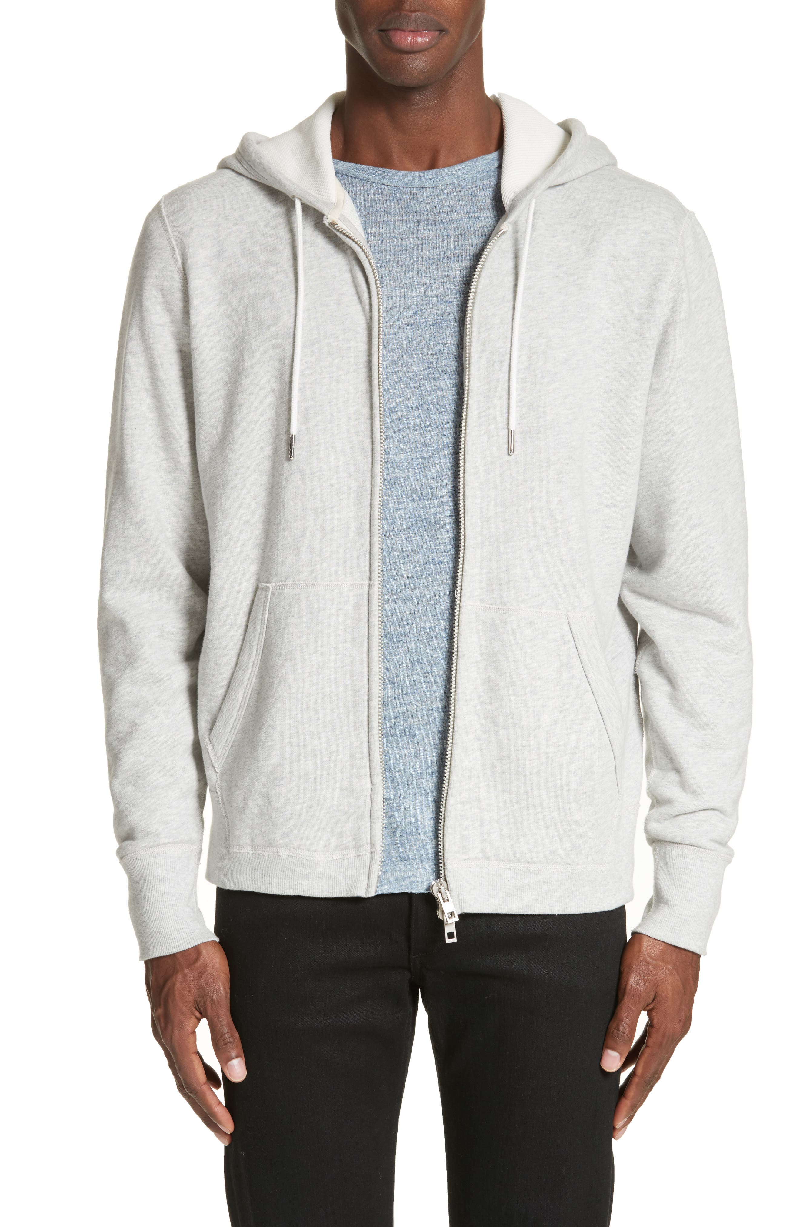 Rag & Bone Standard Issue Zip Hoodie, Grey