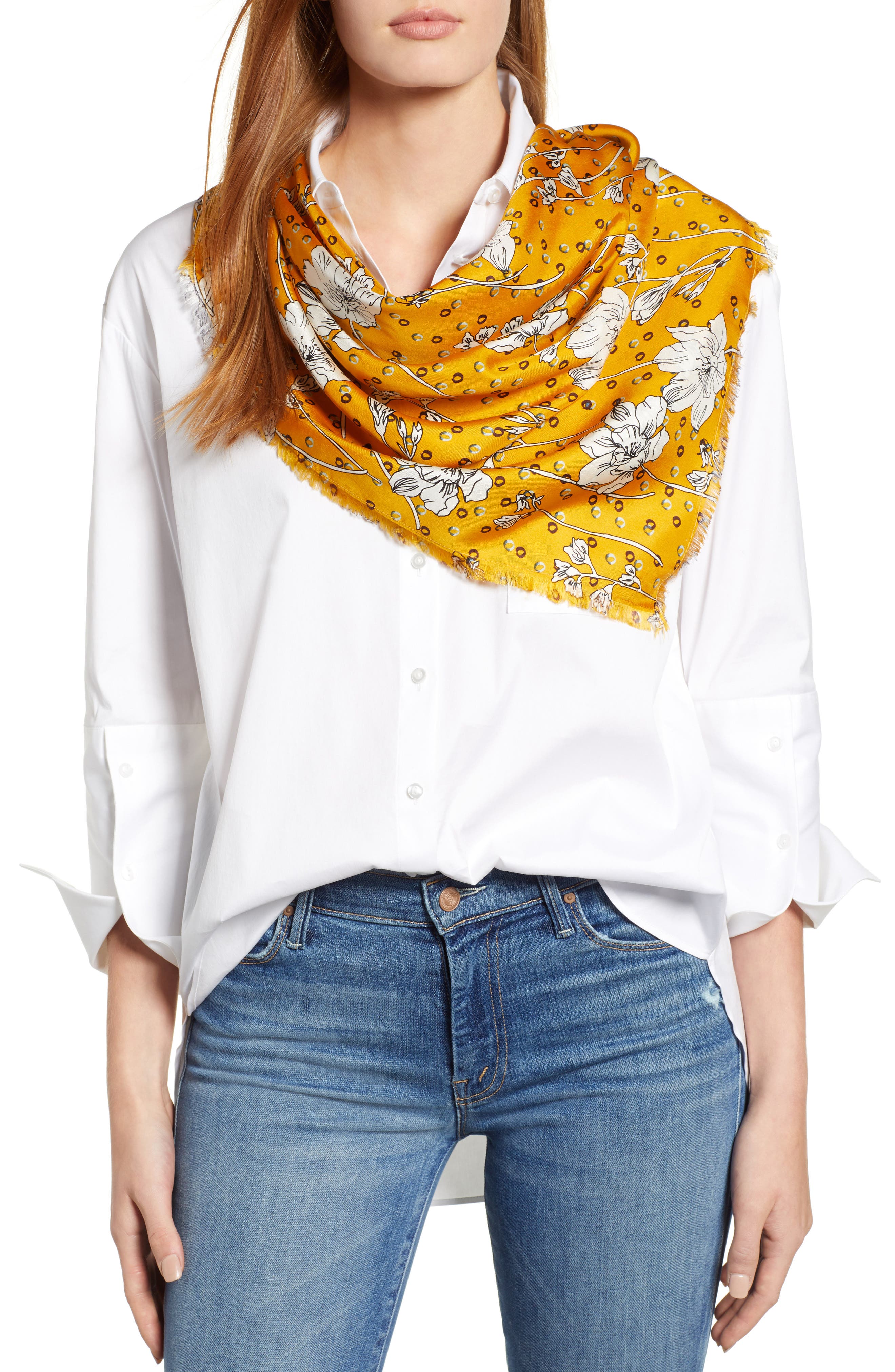  Floral Print Silk Twill Scarf | Nordstrom