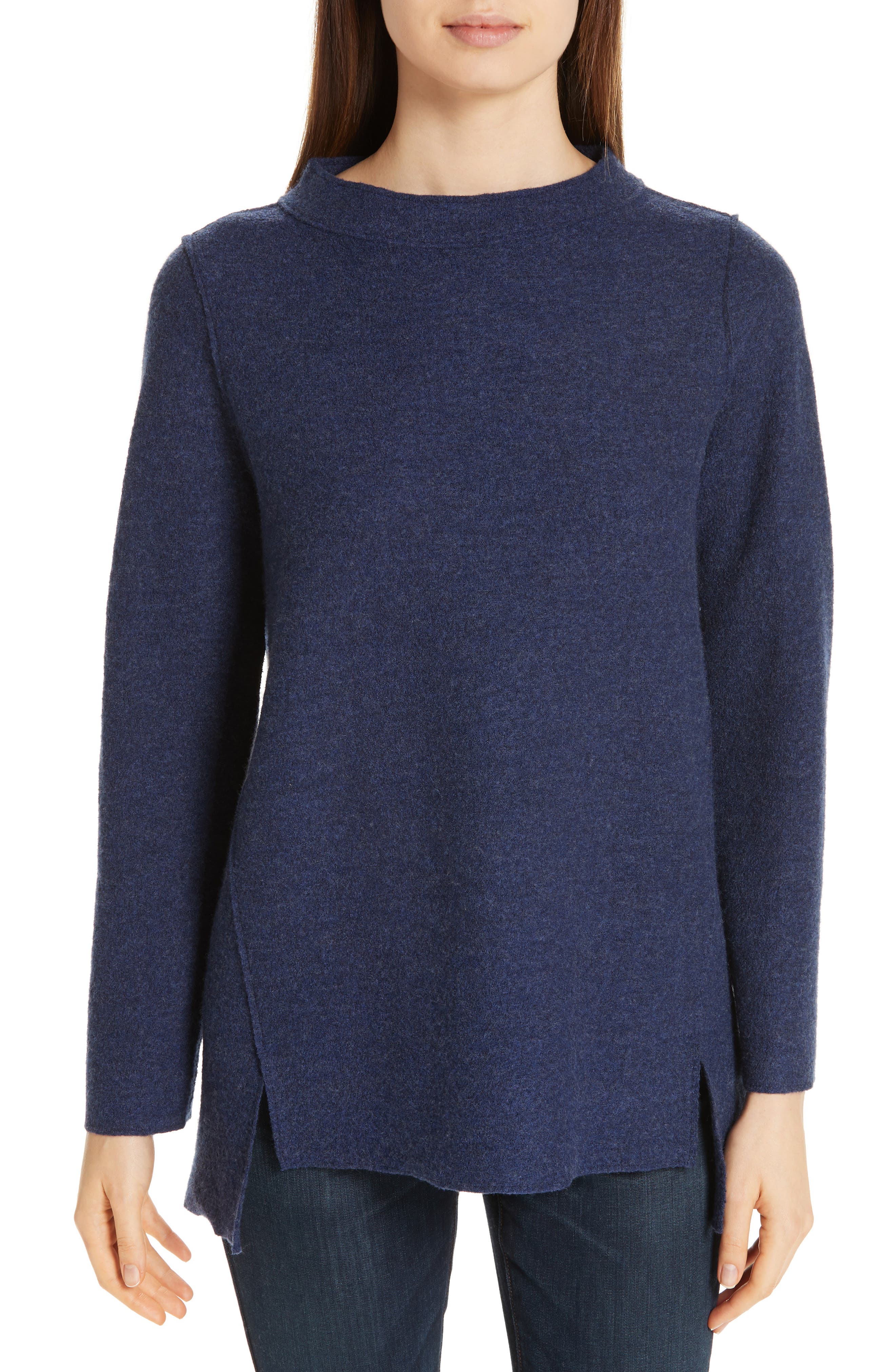 Plus Size Eileen Fisher Merino Wool Sweater, Blue