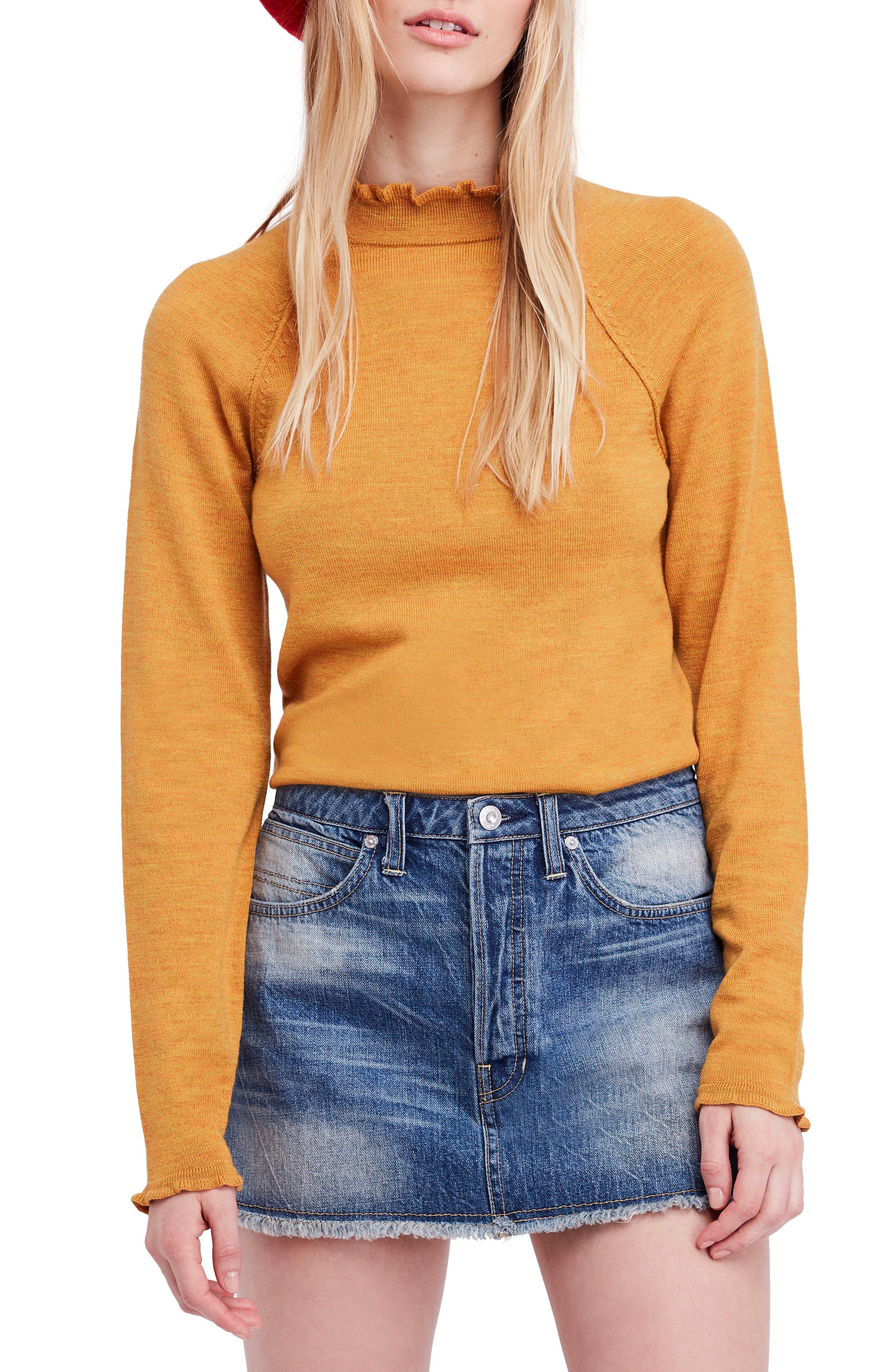 Free People Needle & Thread Merino Wool Sweater, Metallic