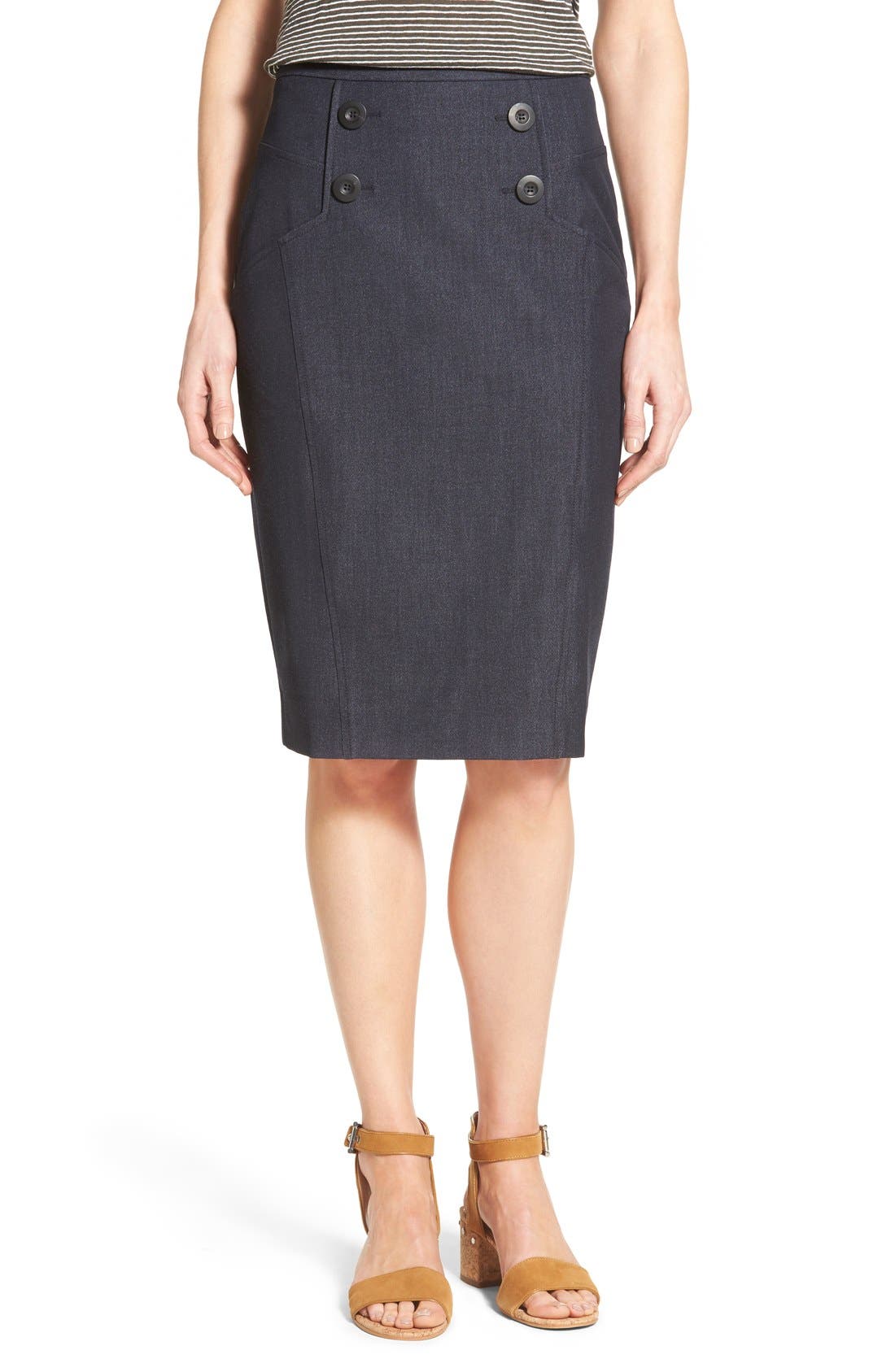 Halogen® Denim Pencil Skirt (Regular & Petite) Nordstrom