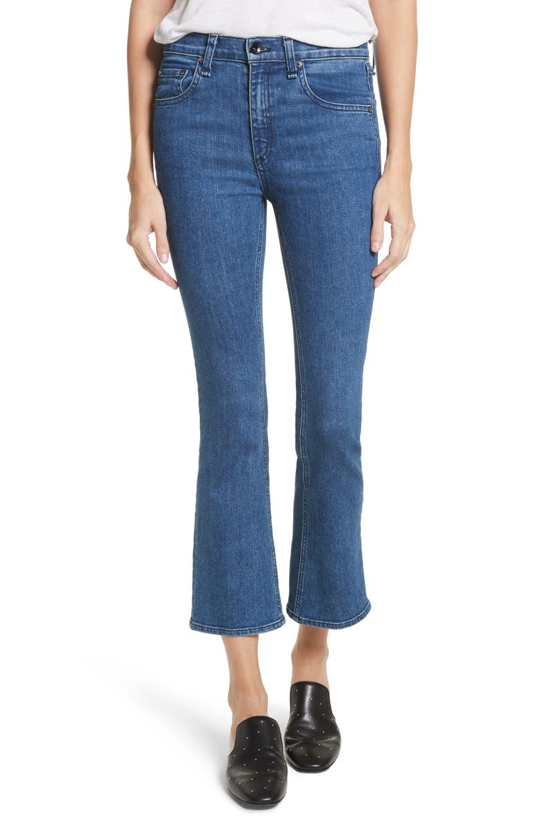 rag & bone/JEAN Hana High Waist Crop Bootcut Jeans (Clean El) | Nordstrom
