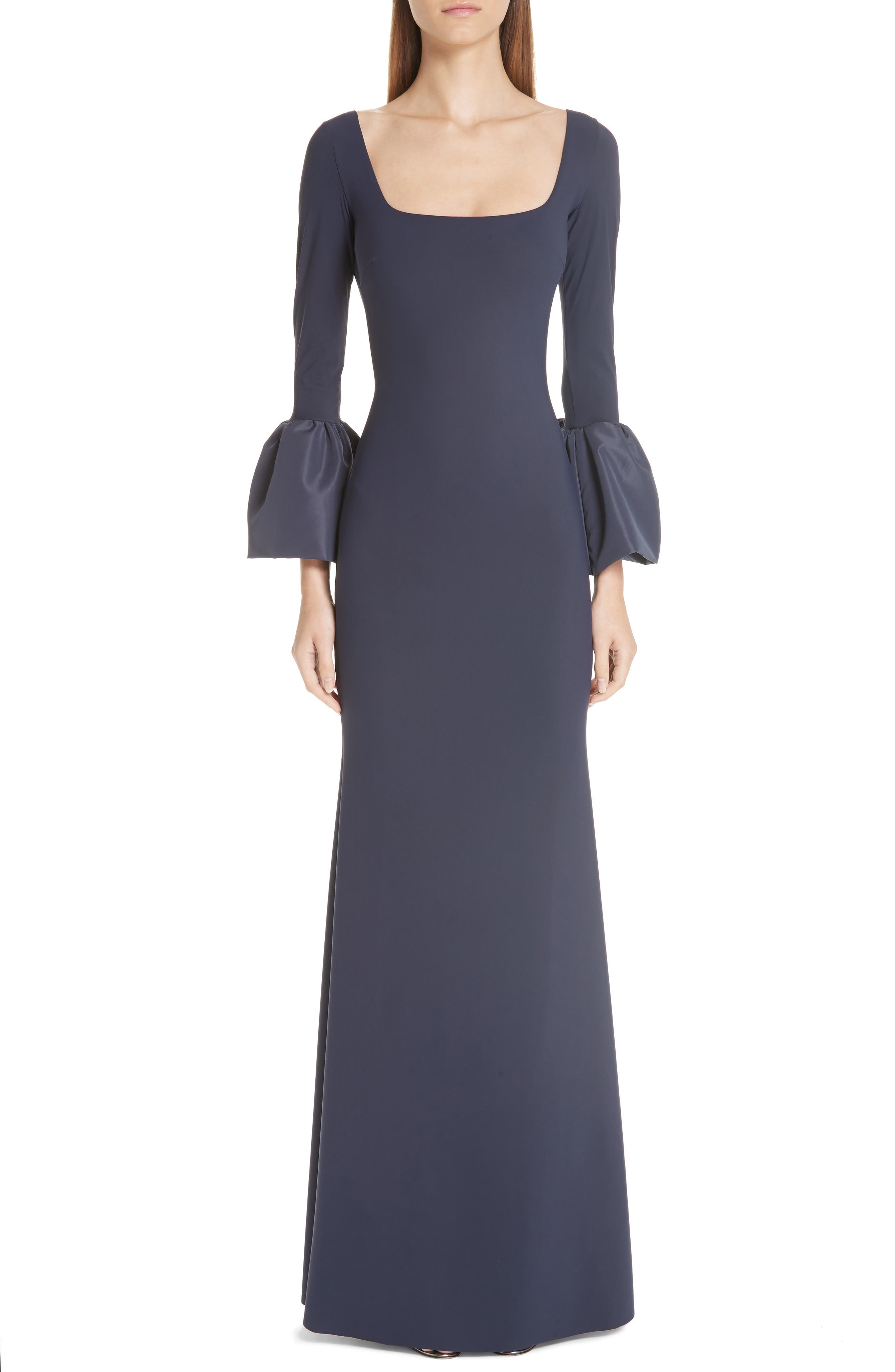 Chiara Boni La Petite Robe Aarymalda Bell Sleeve Gown, 8 IT - Blue