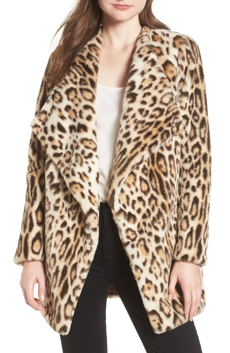 BB Dakota Leopard Faux Fur Jacket | Nordstrom