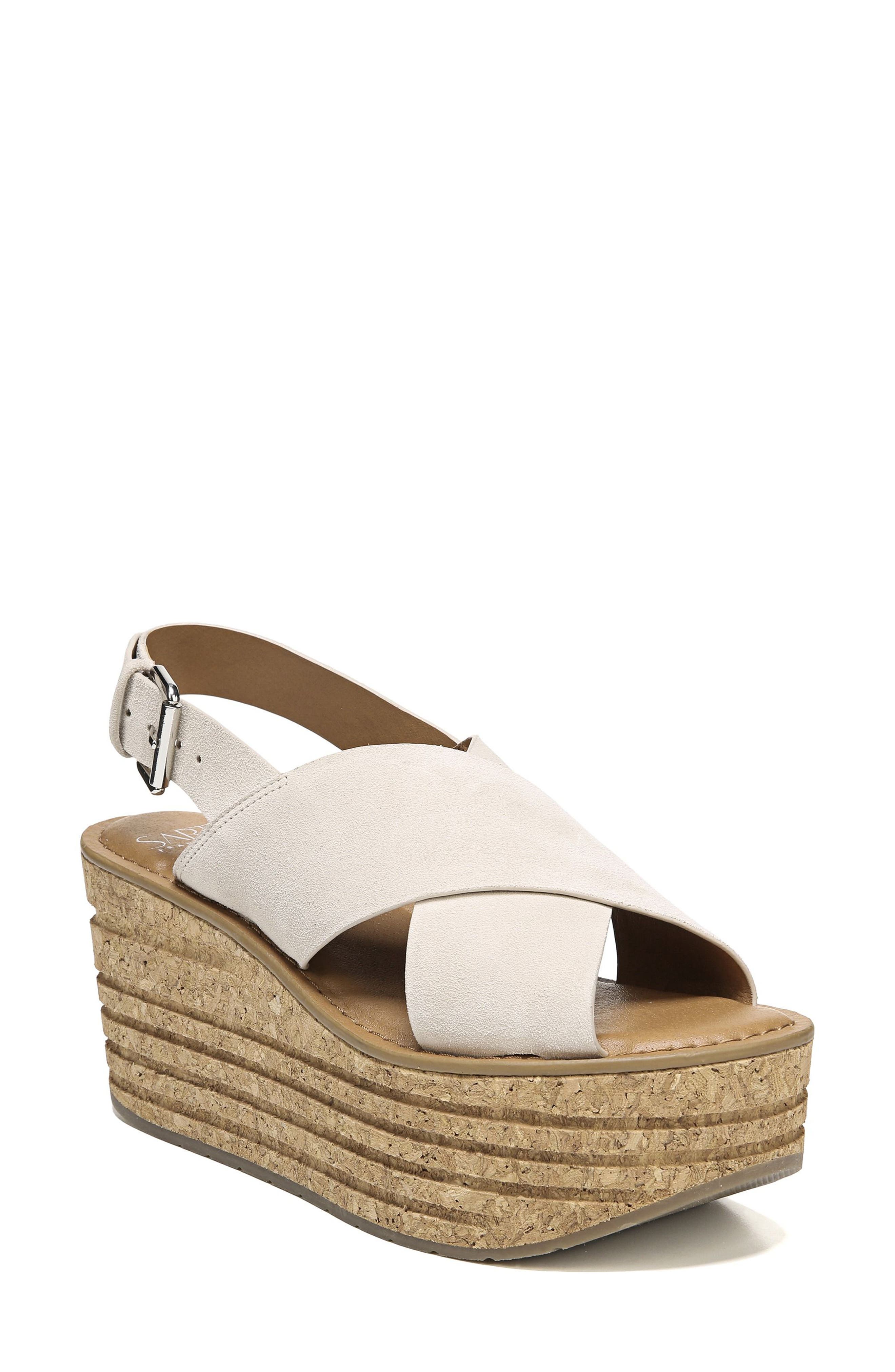 Sarto By Franco Sarto Caroline Platform Wedge Sandal, White