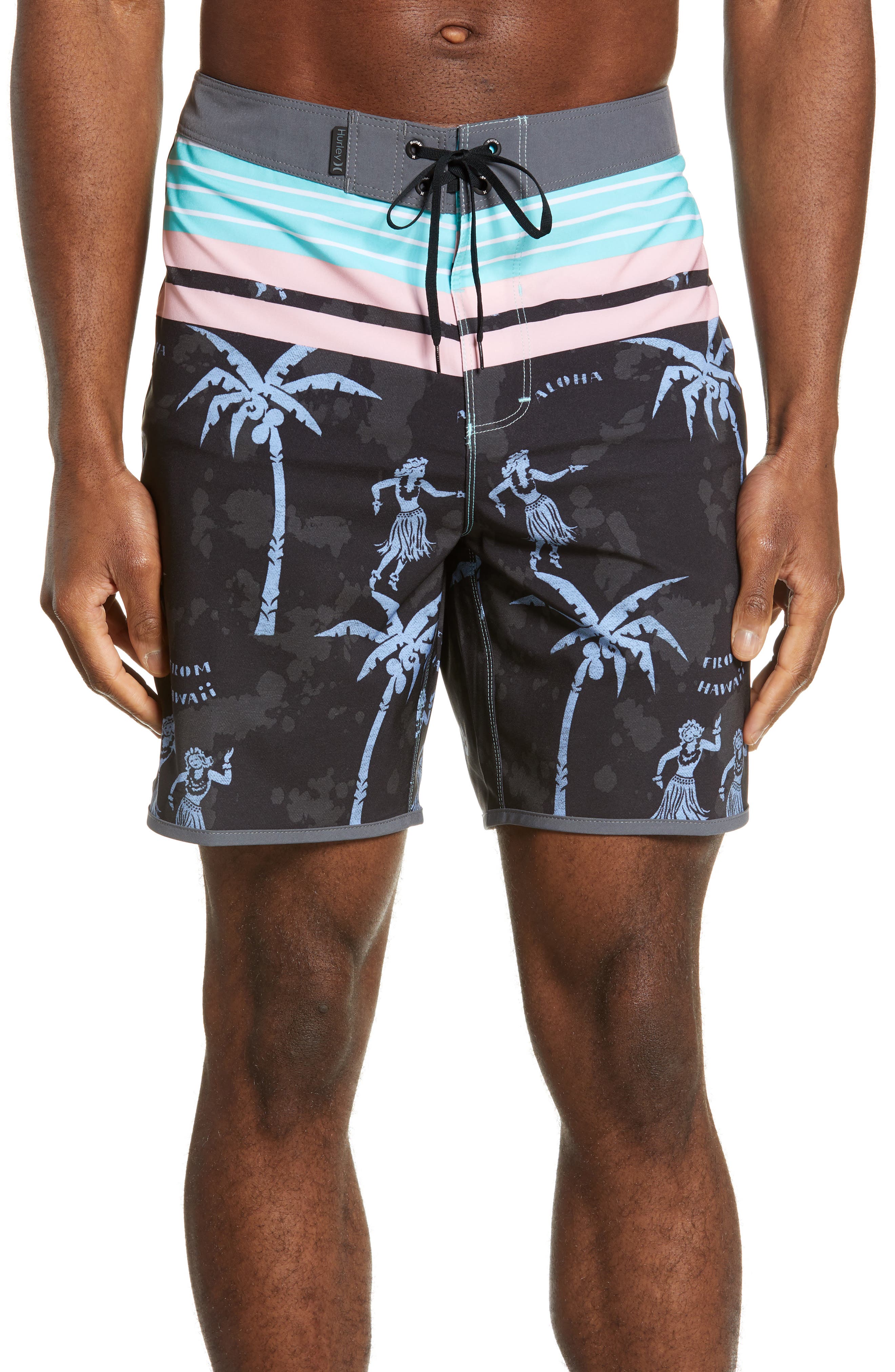 Hurley Phantom Aloha Twist Board Shorts, Black