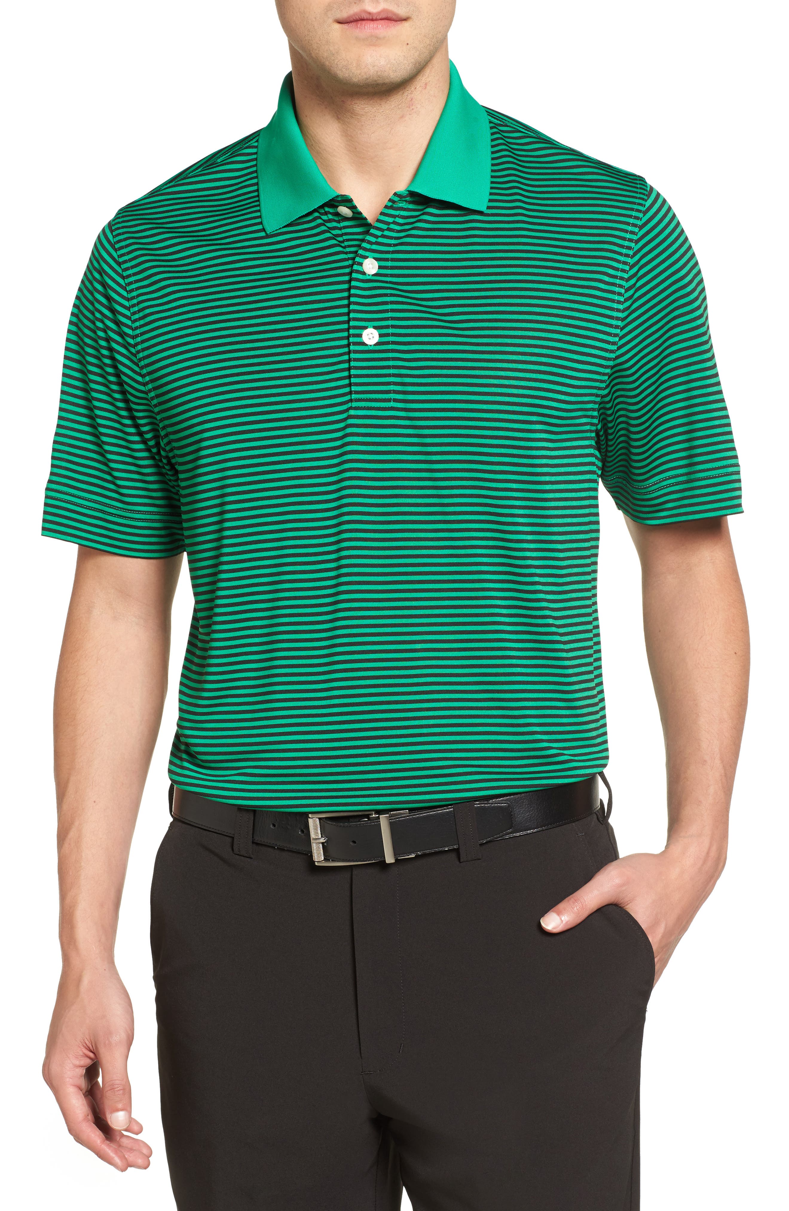 Cutter & Buck Trevor Stripe Drytec Polo, Green