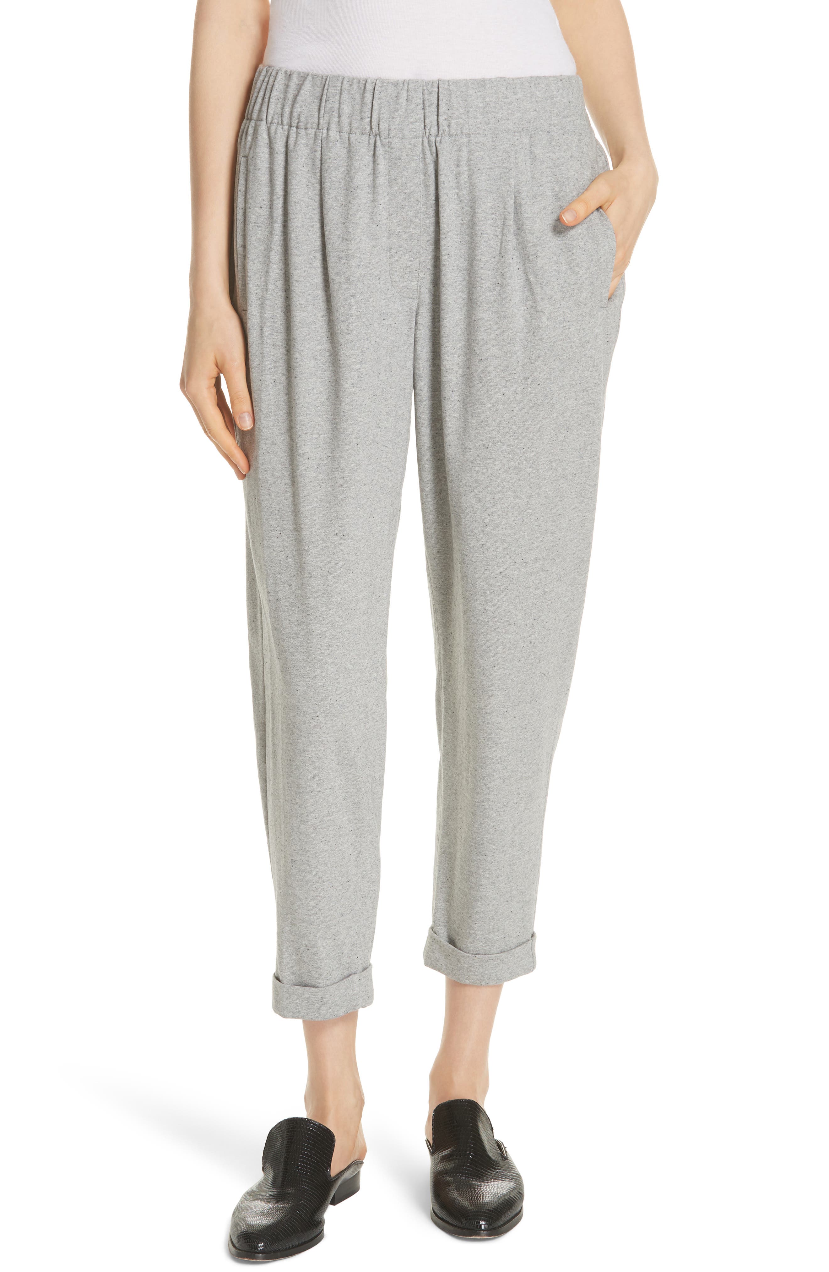 UPC 672178000115 product image for Women's Eileen Fisher Slouchy Cotton Ankle Pants, Size XX-Small - Grey | upcitemdb.com