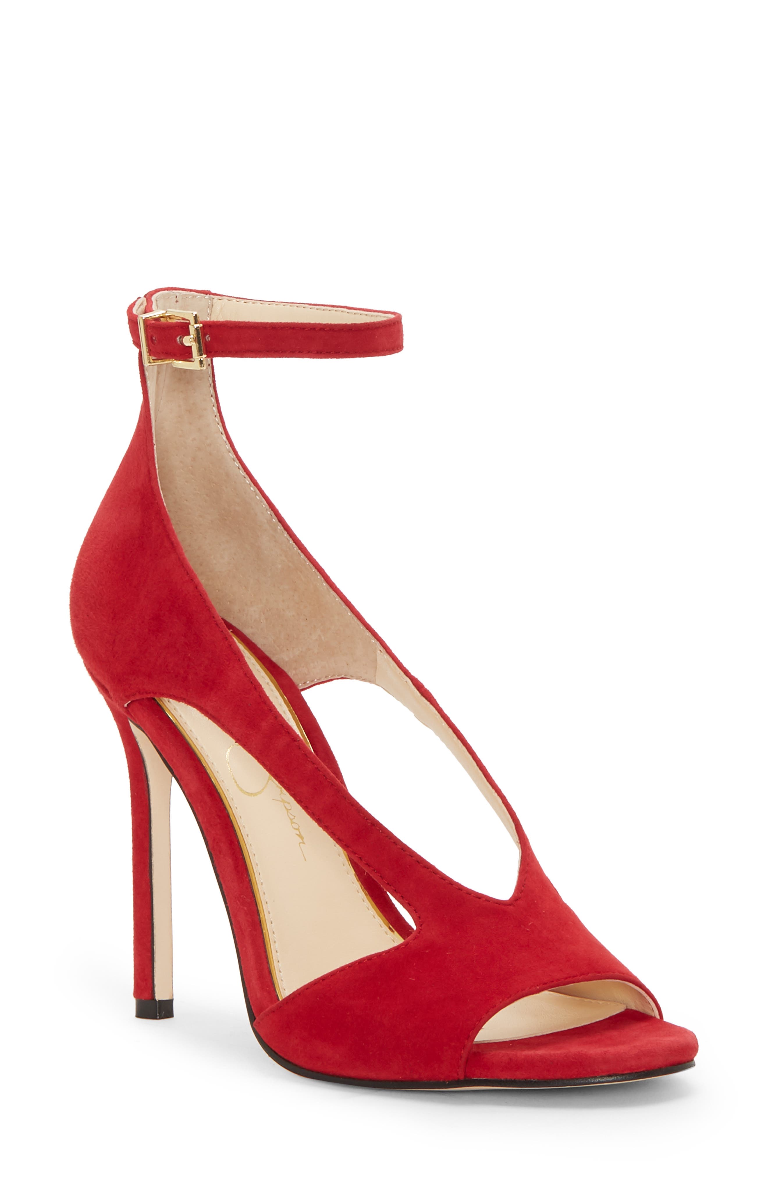 Jessica Simpson Jasta Ankle Strap Sandal, Red