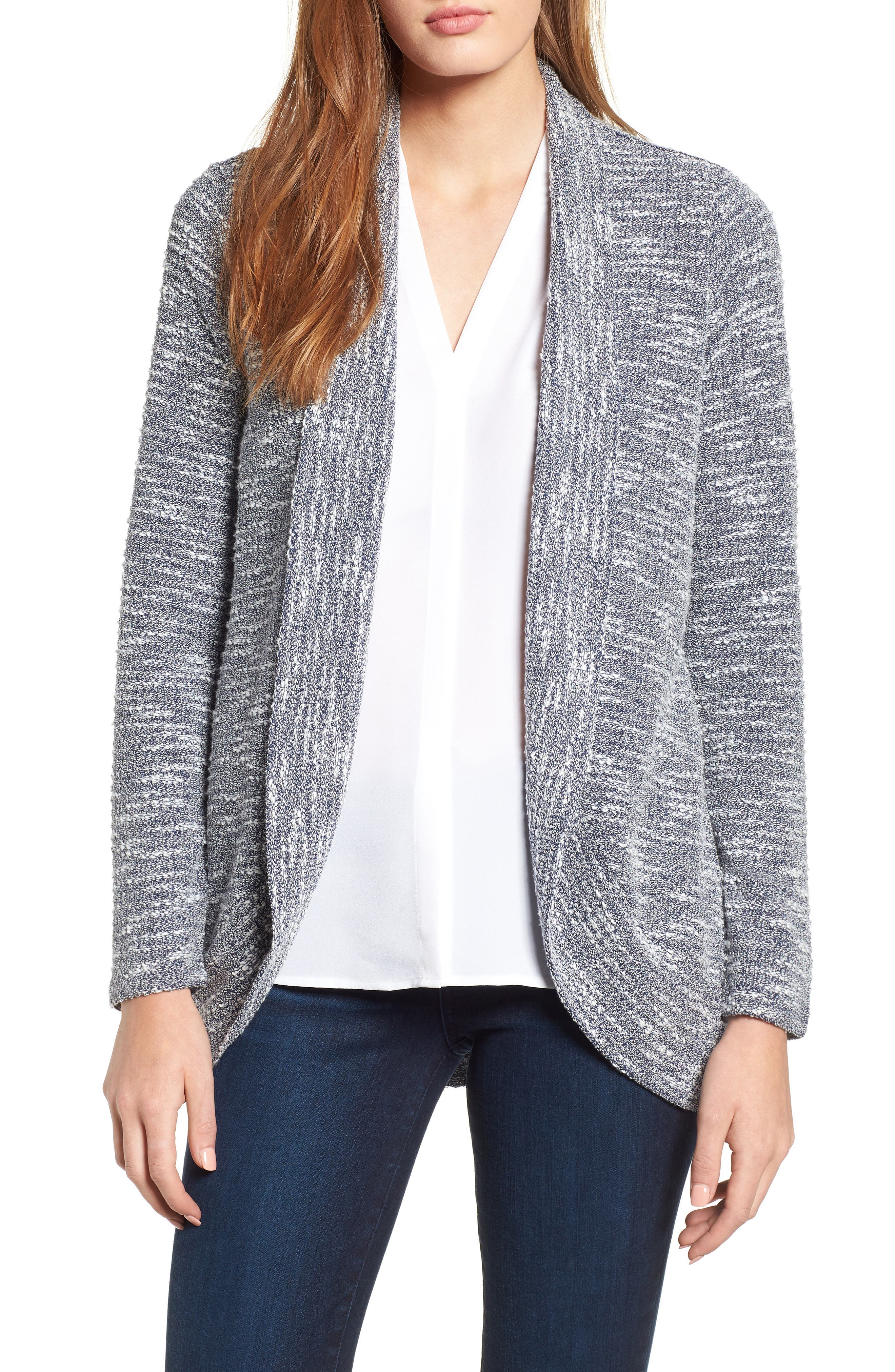 Chaus Boucle Knit Cardigan, Grey