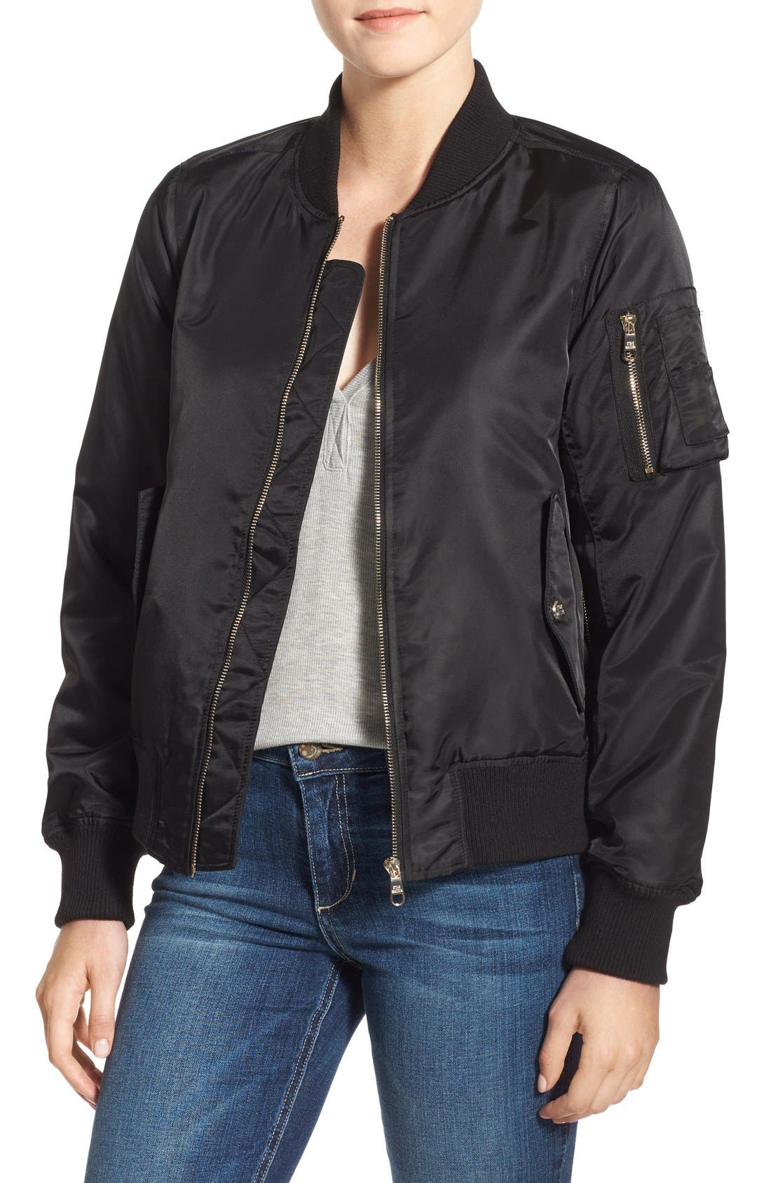 Steve Madden Side Zip Bomber Jacket Nordstrom