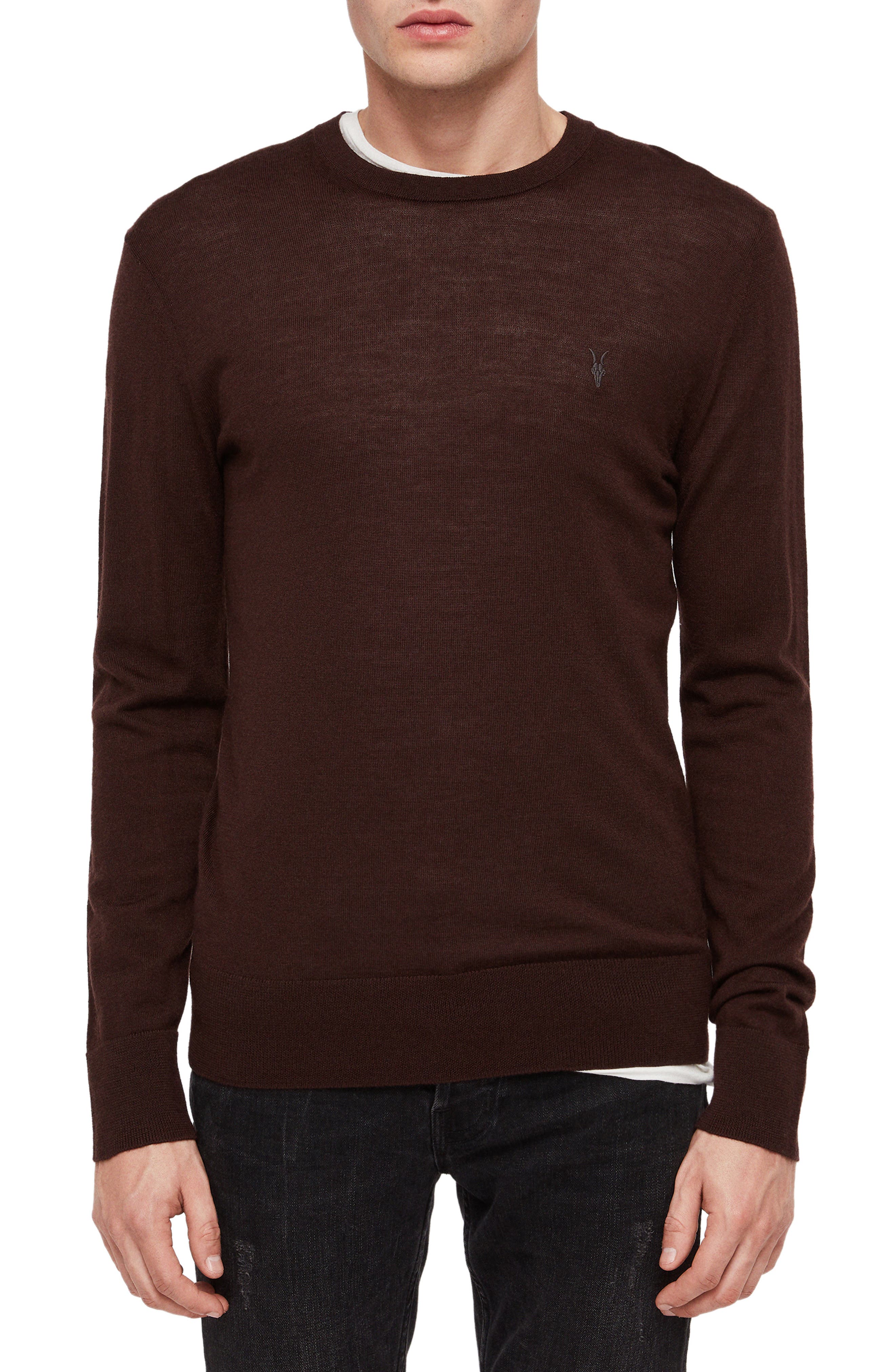 Allsaints Mode Slim Fit Merino Wool Sweater, Red