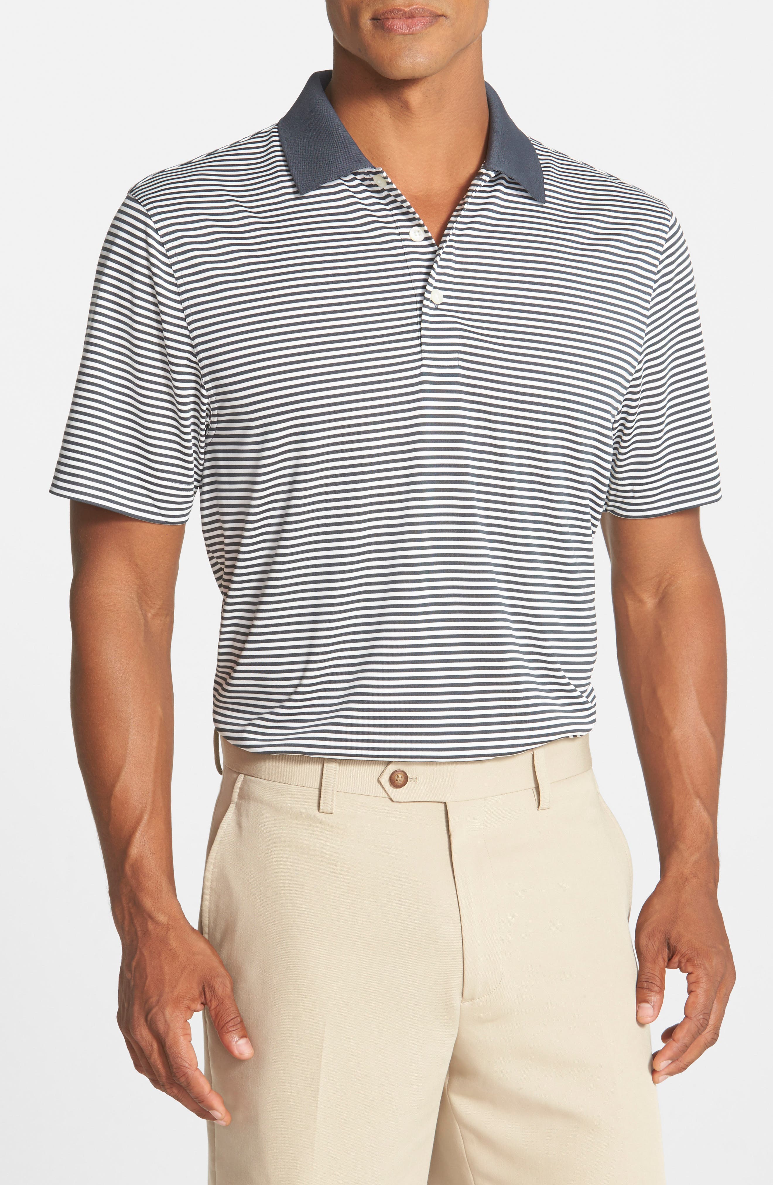 Cutter & Buck Trevor Stripe Drytec Polo, Black