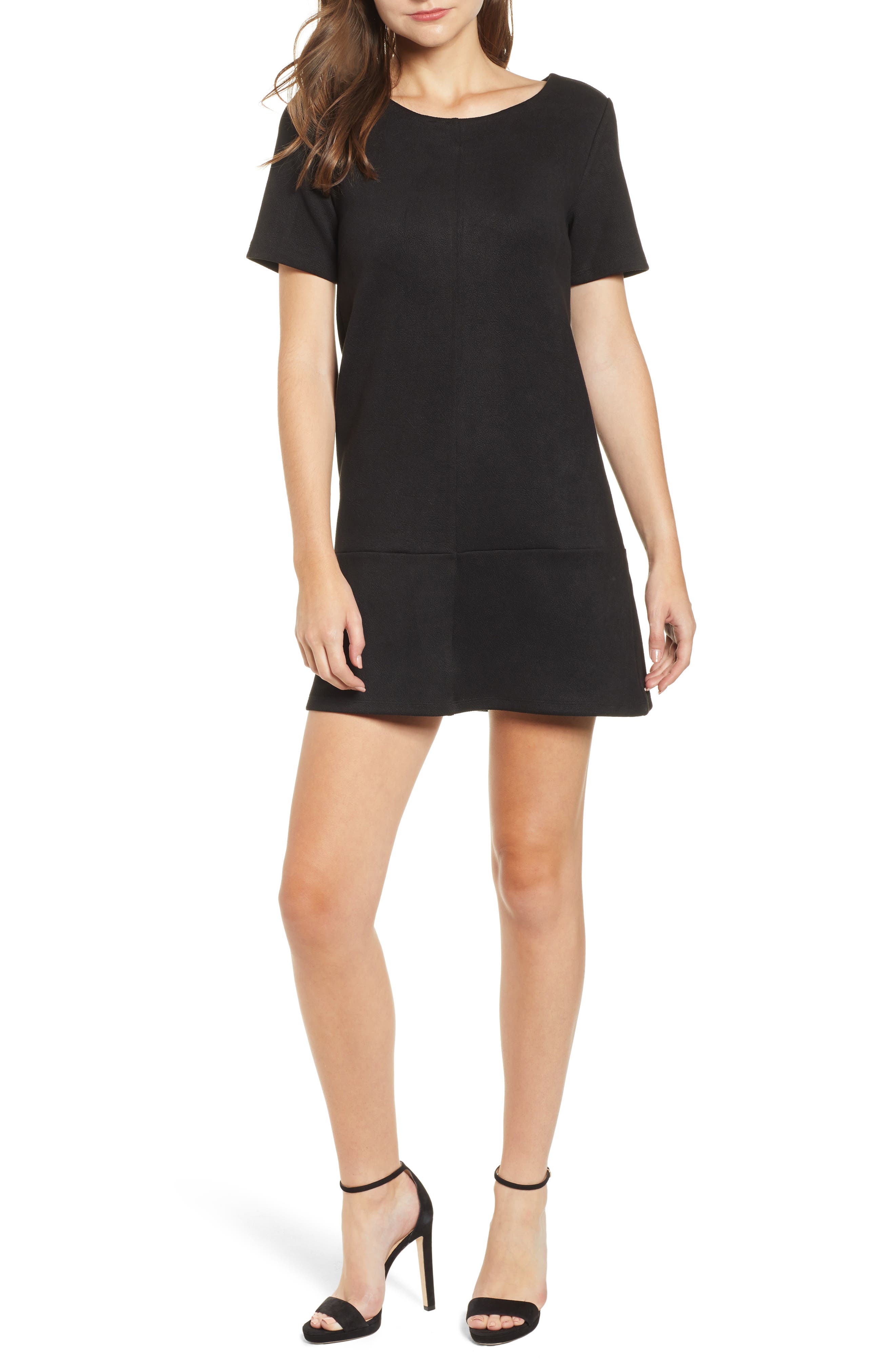 faux suede shift dress