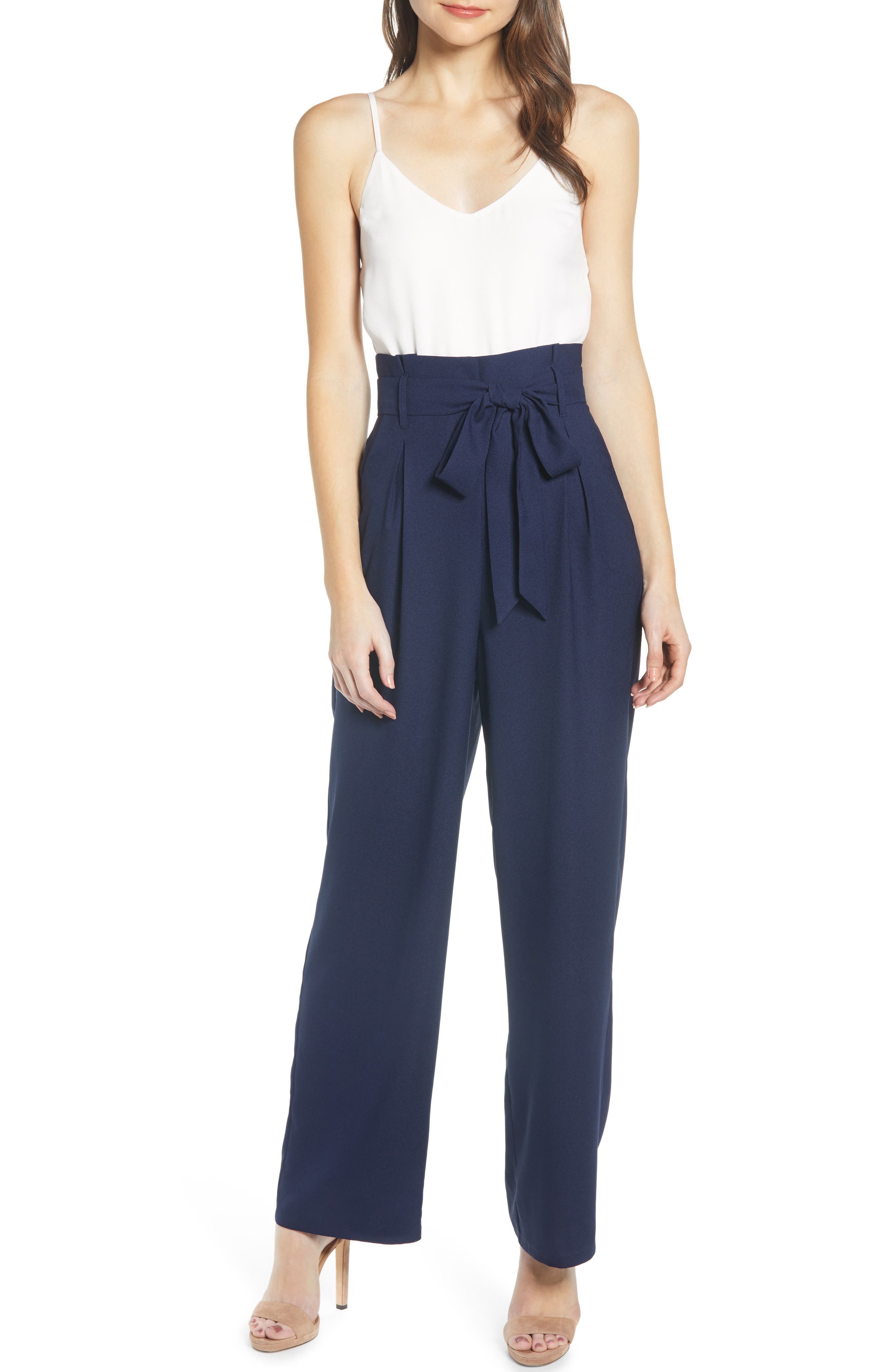 Leith Colorblock Jumpsuit, Blue