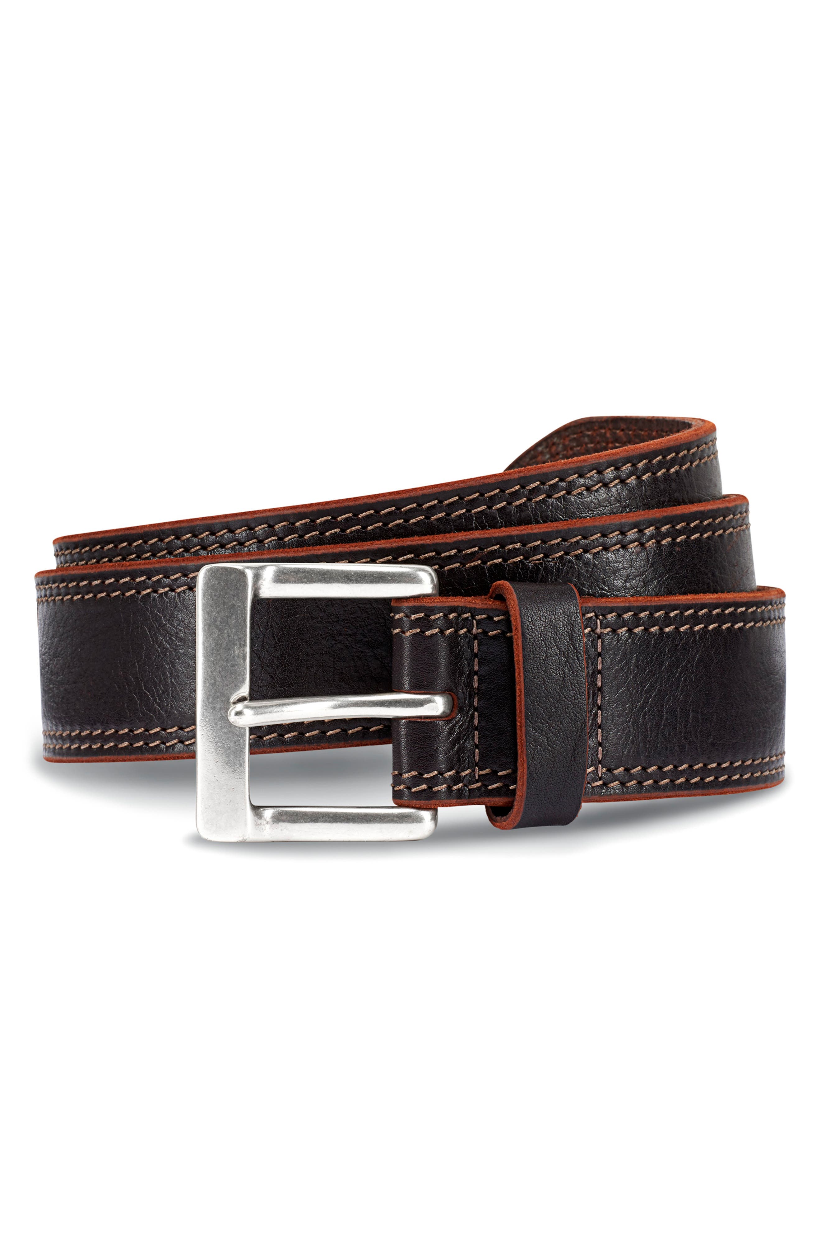 Allen Edmonds Quay Avenue Leather Belt, Dark Brown