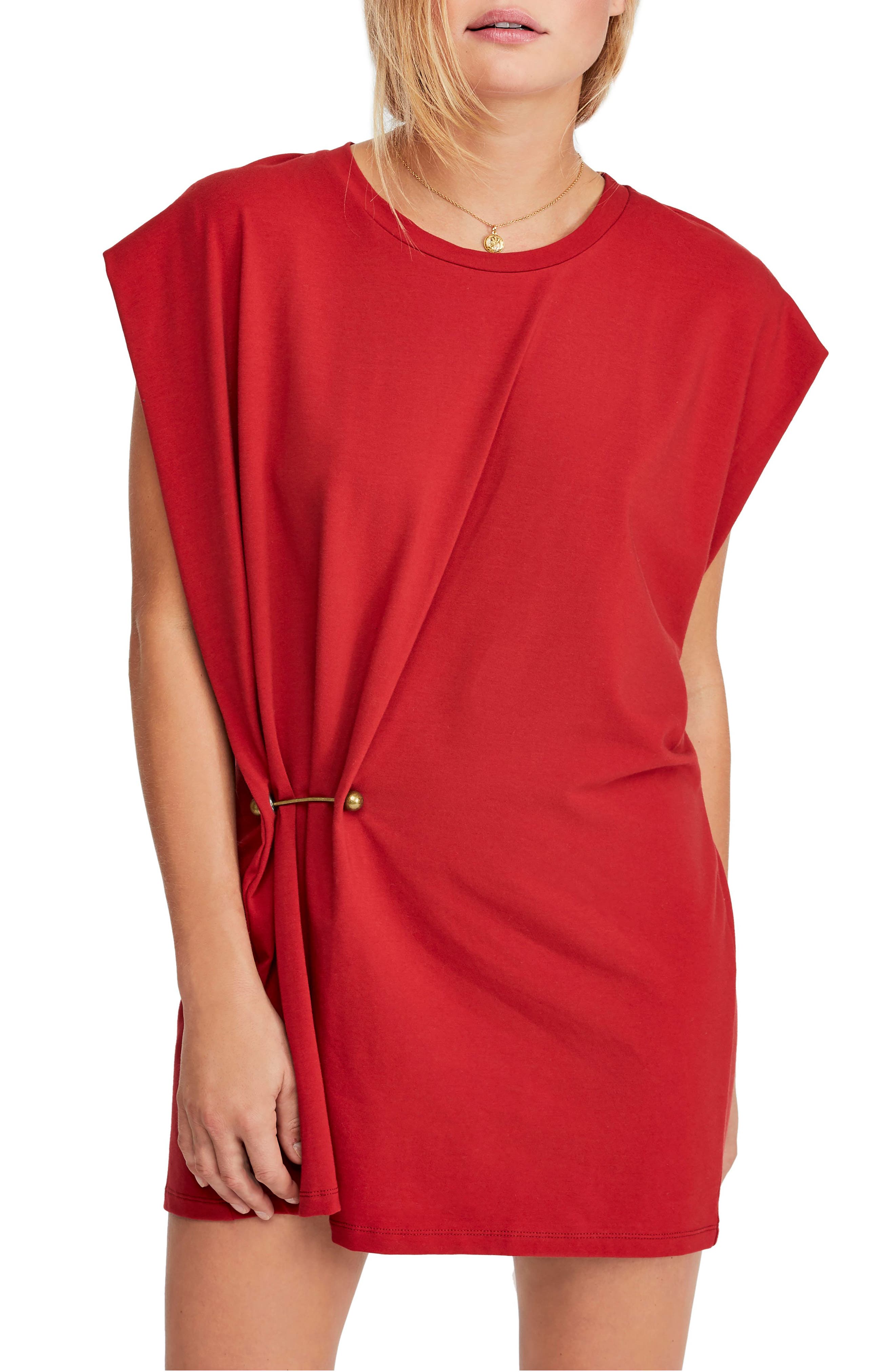 Free People Bianca Shift Dress, Red