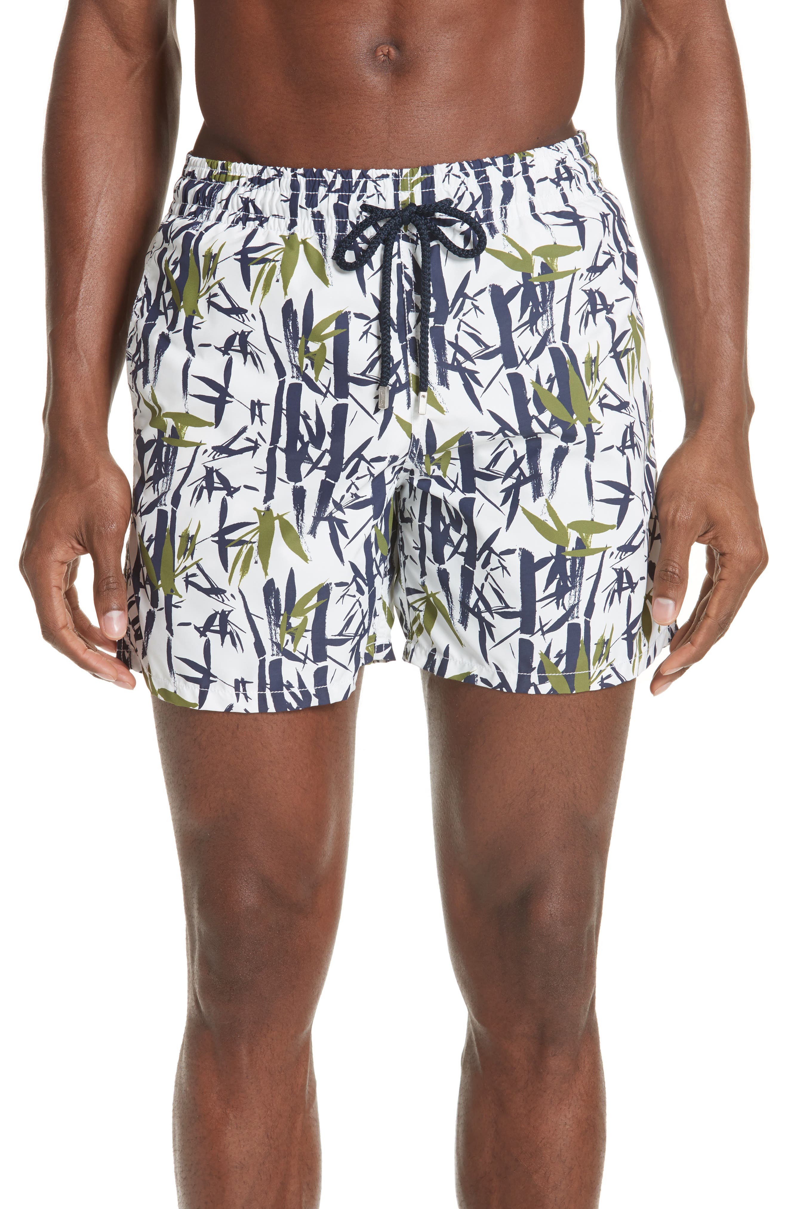 Vilebrequin Bamboo Song Print Swim Trunks, White