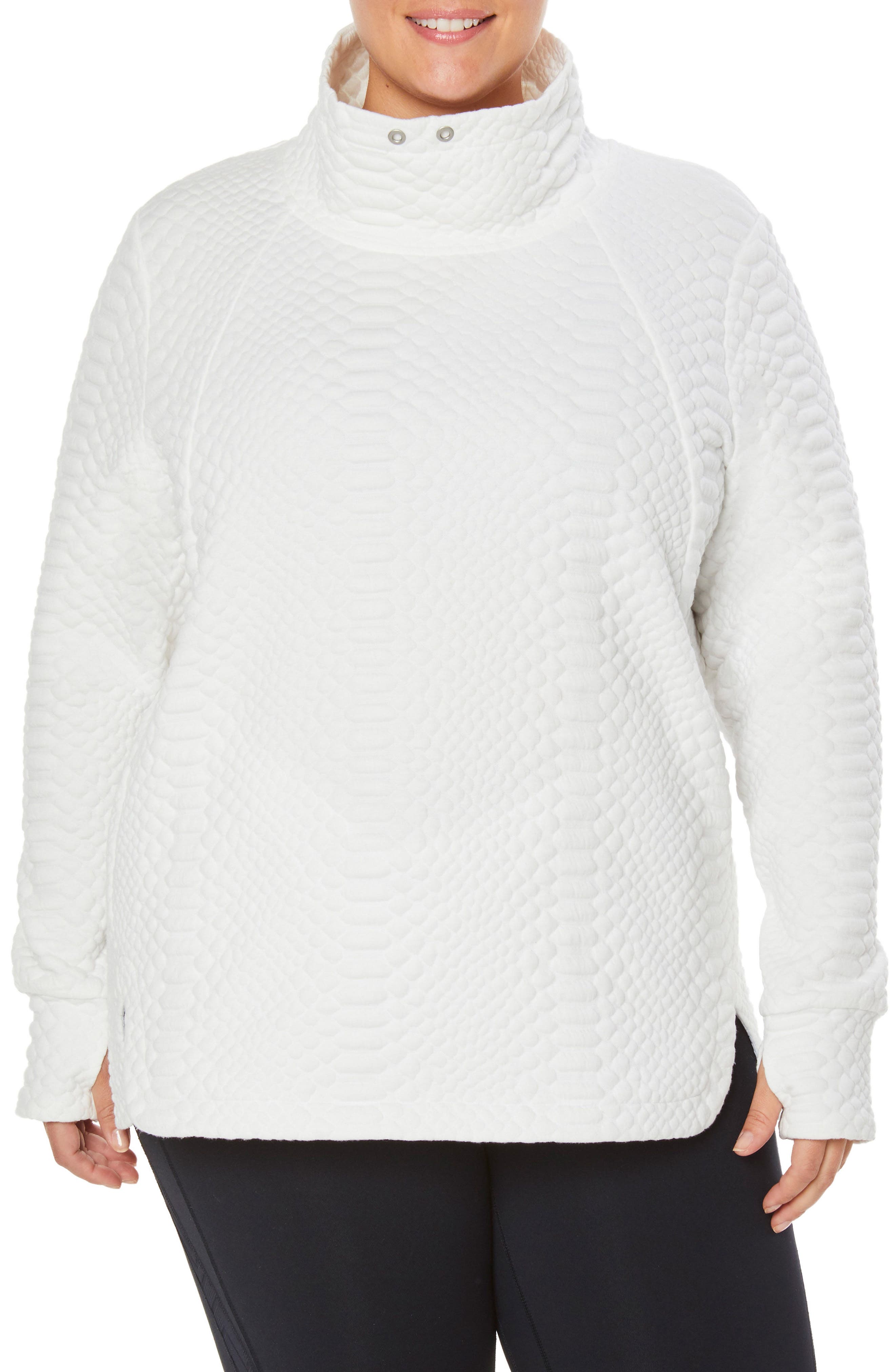Plus Size Shape Activewear Saturday Mock Neck Pullover