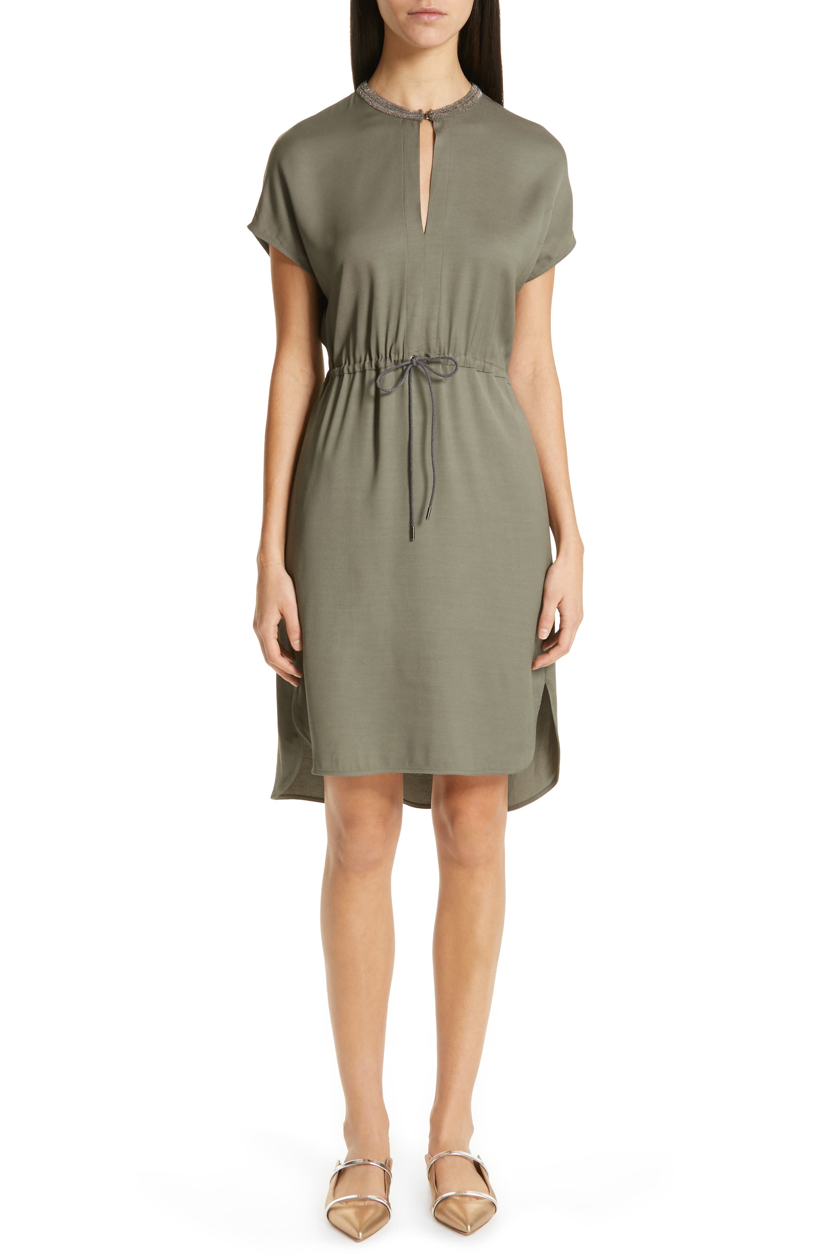 Fabiana Filippi Short Sleeve Dress, US / 48 IT - Green
