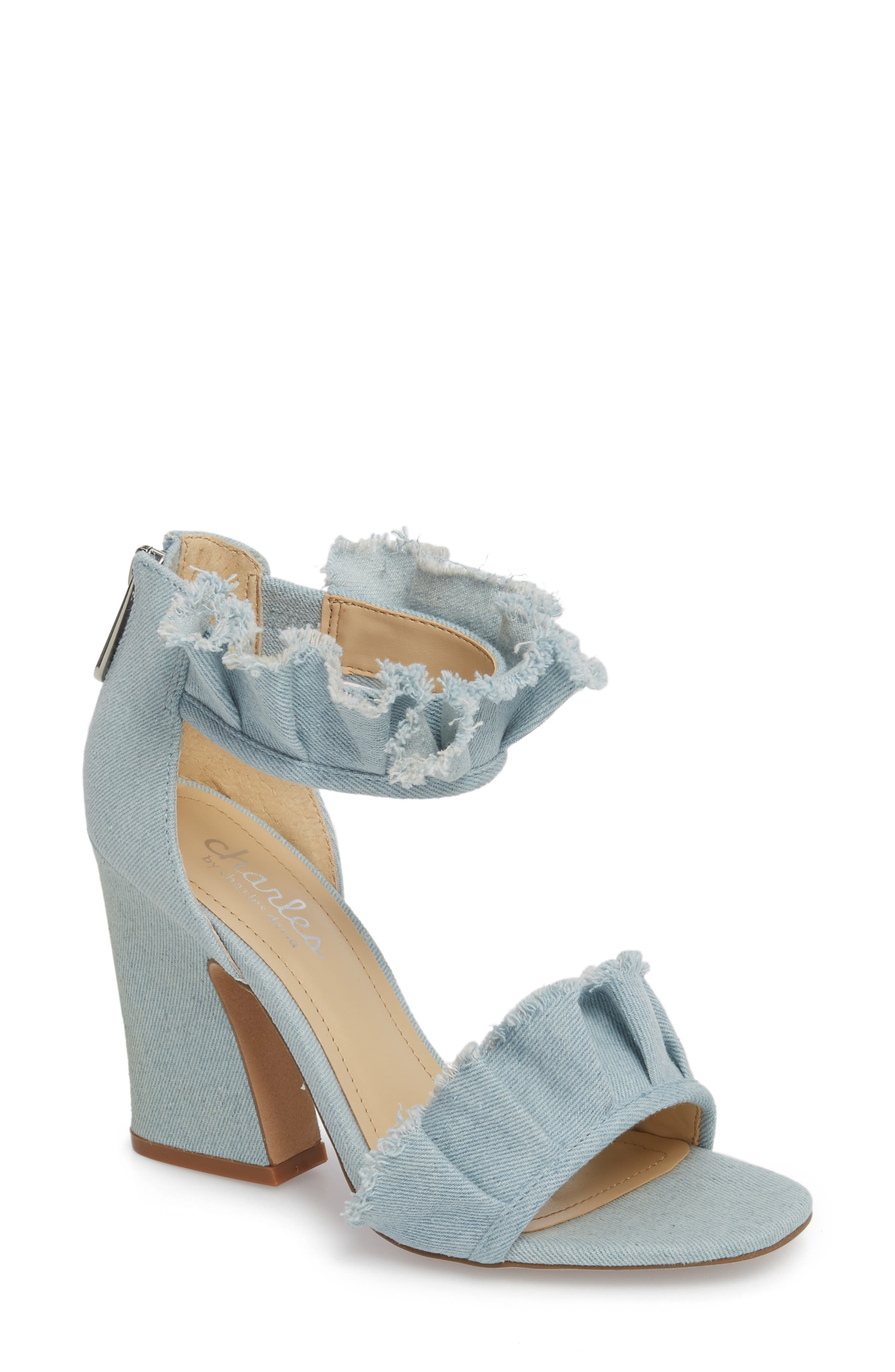 Charles By Charles David Haley Ruffle Sandal, Blue