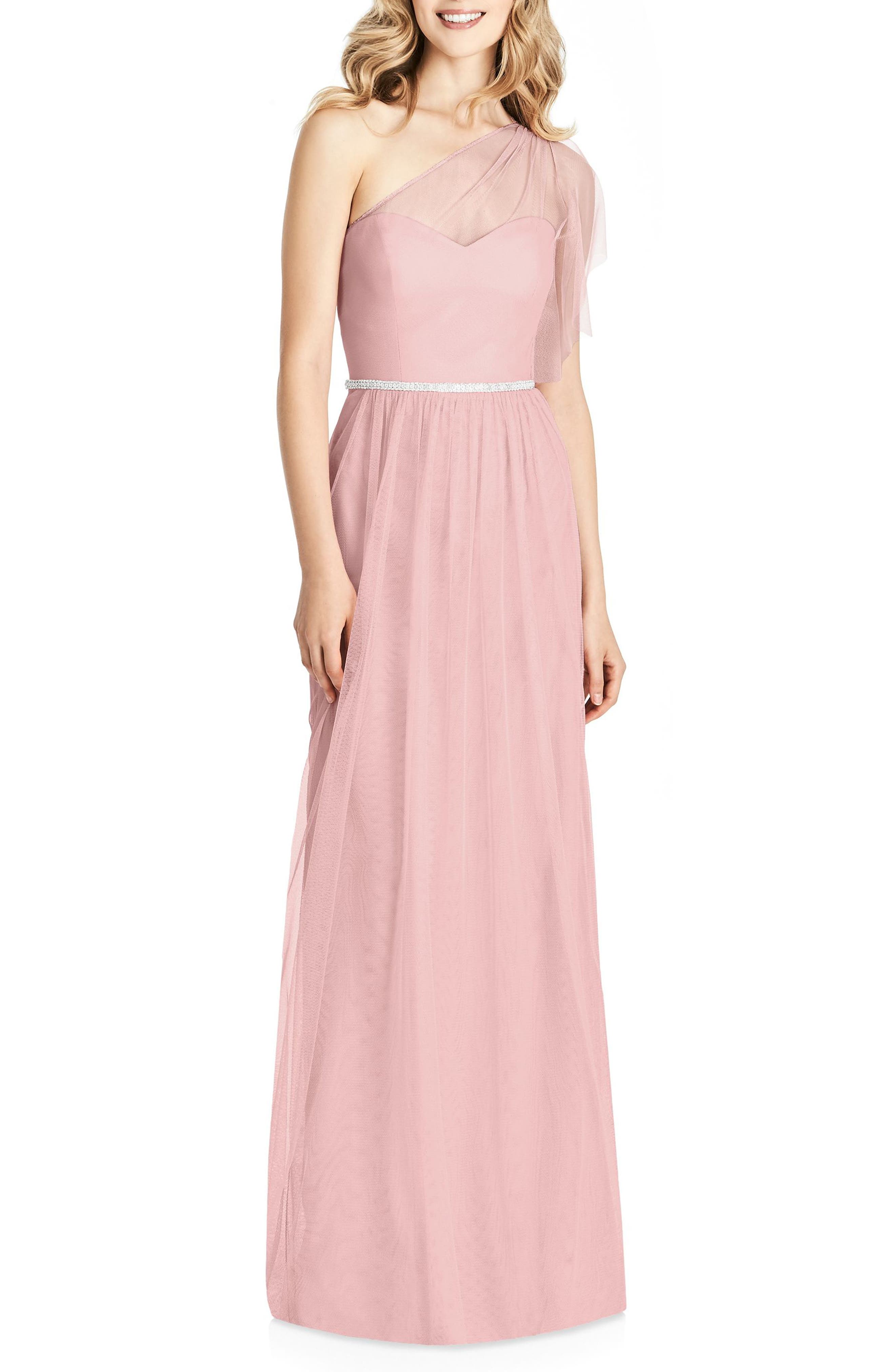 Jenny Packham One-Shoulder Tulle Gown