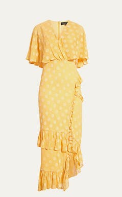 Ruffle-Hem Silk-Blend Dress
