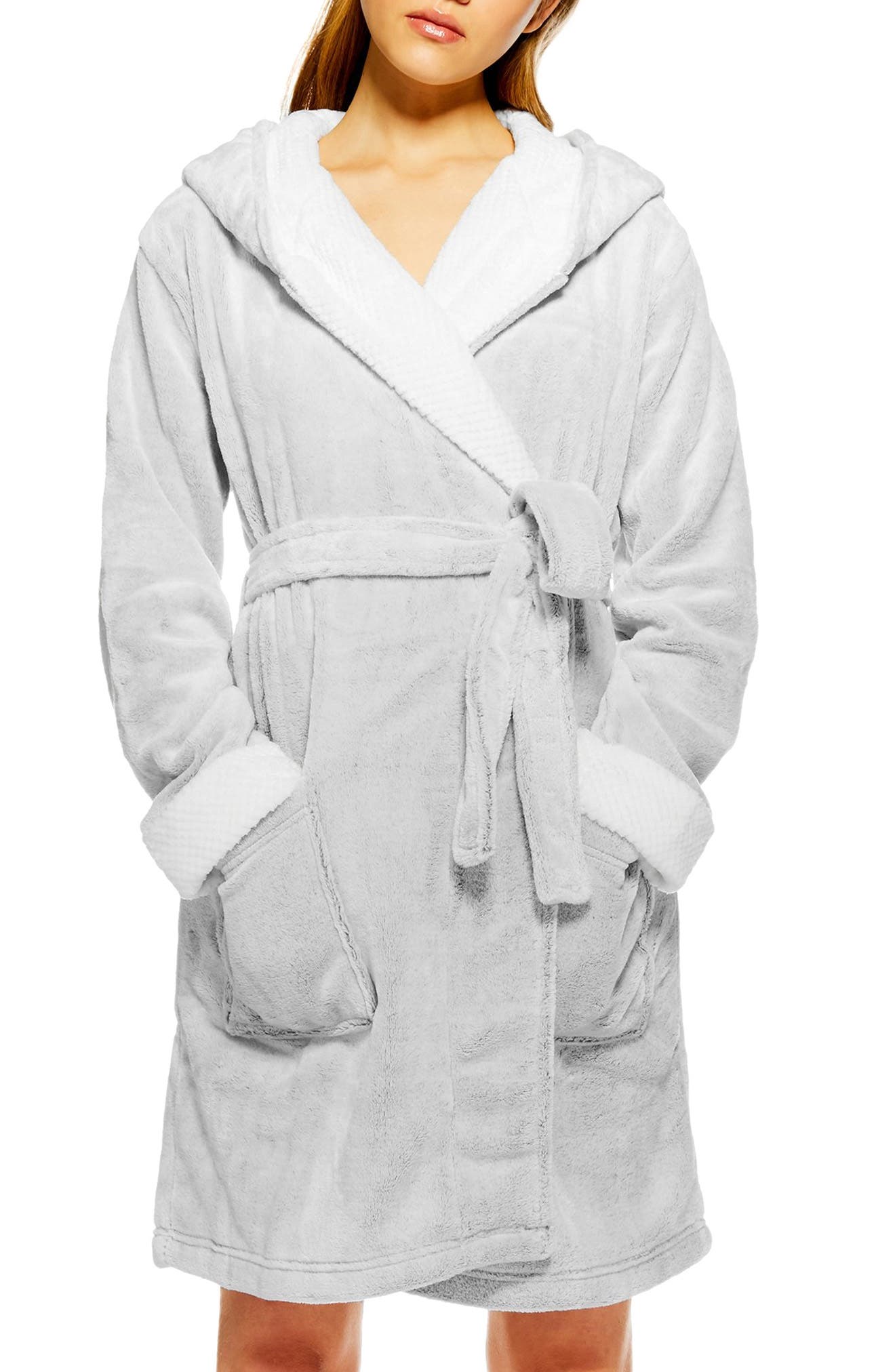Frosted Waffle Hooded Fleece Robe Nordstrom