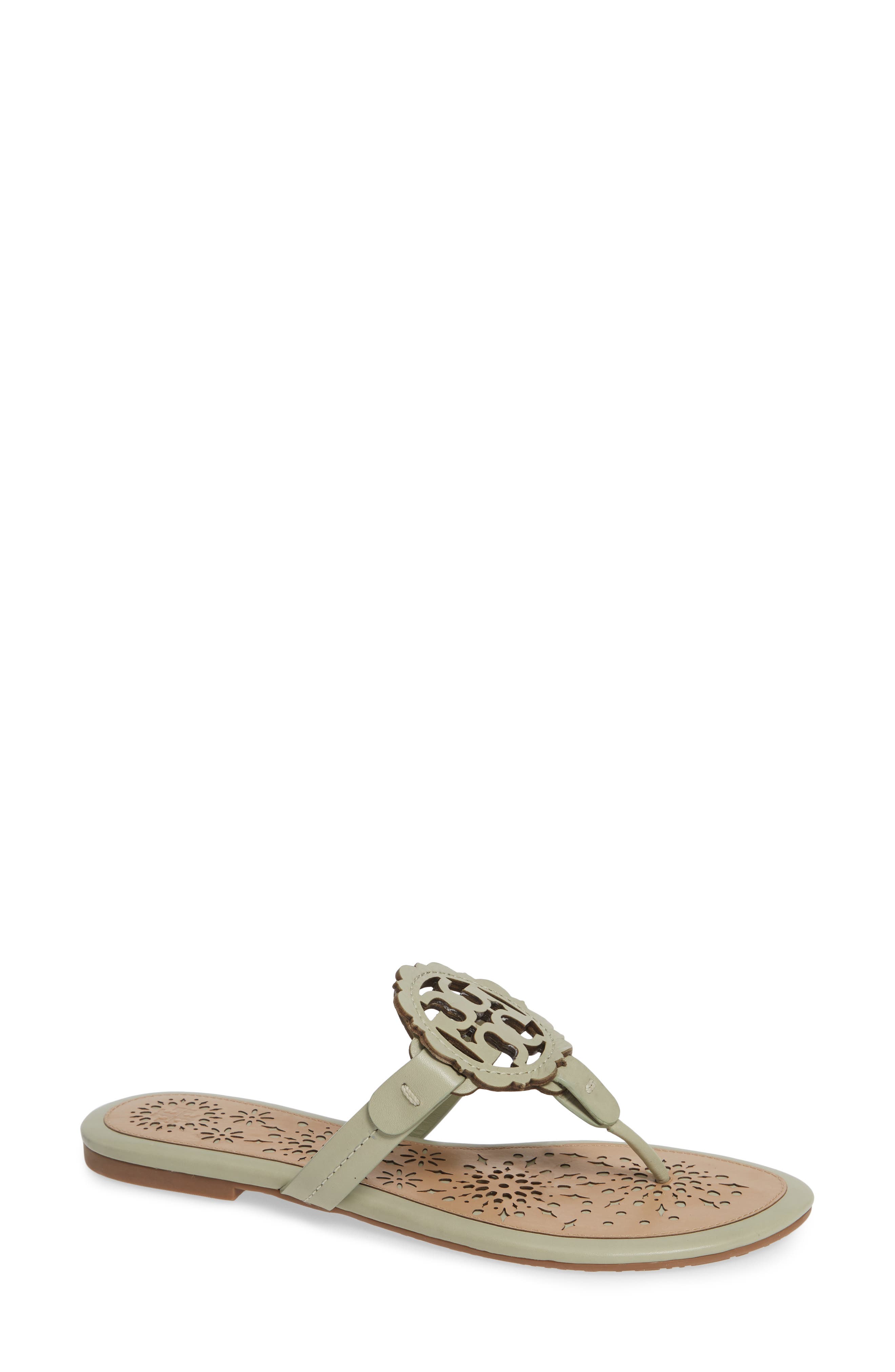 Tory Burch Miller Scalloped Medallion Sandal- Green