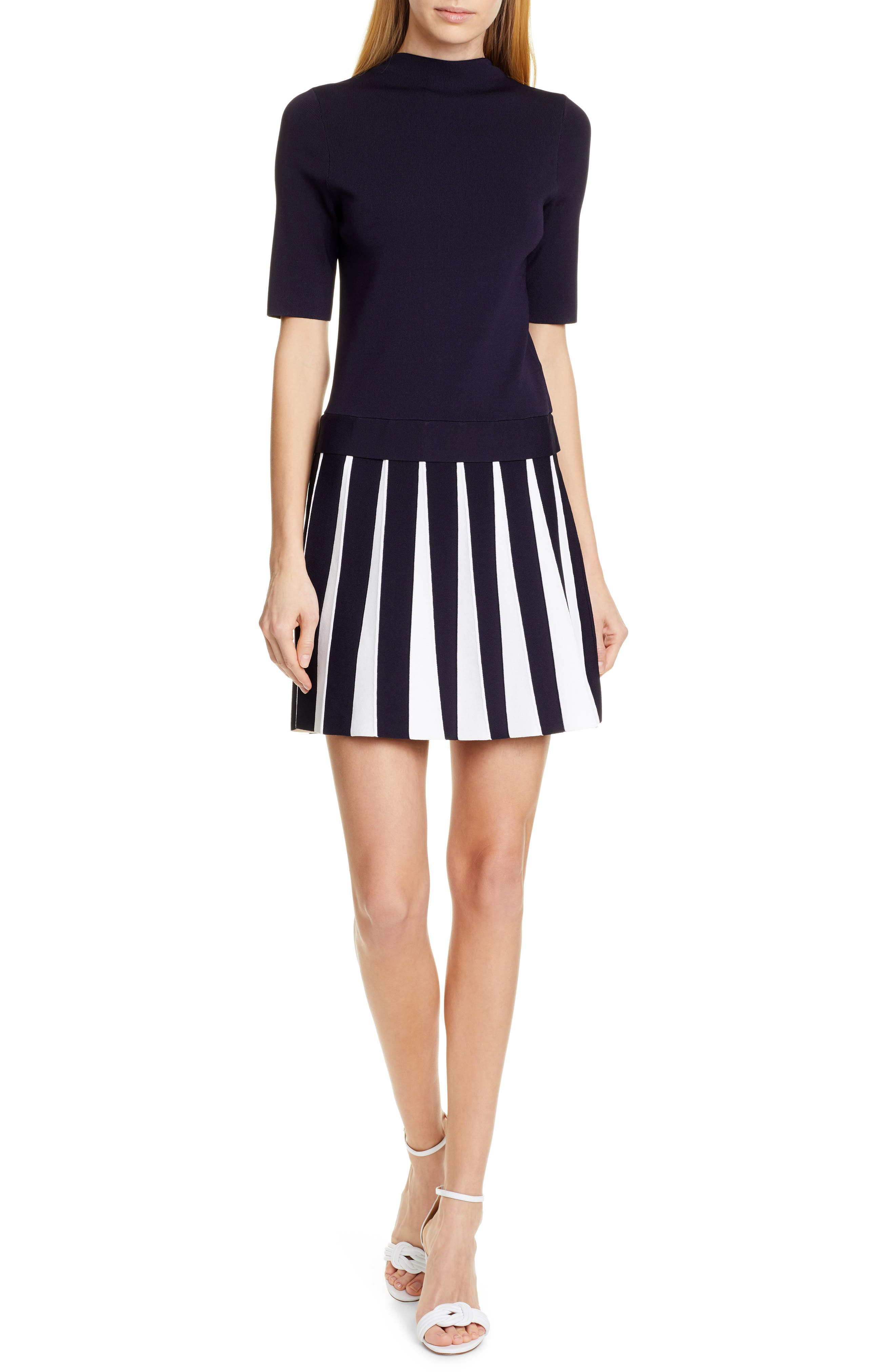 Ted Baker London Hethia Pleat Knit Dress, Blue