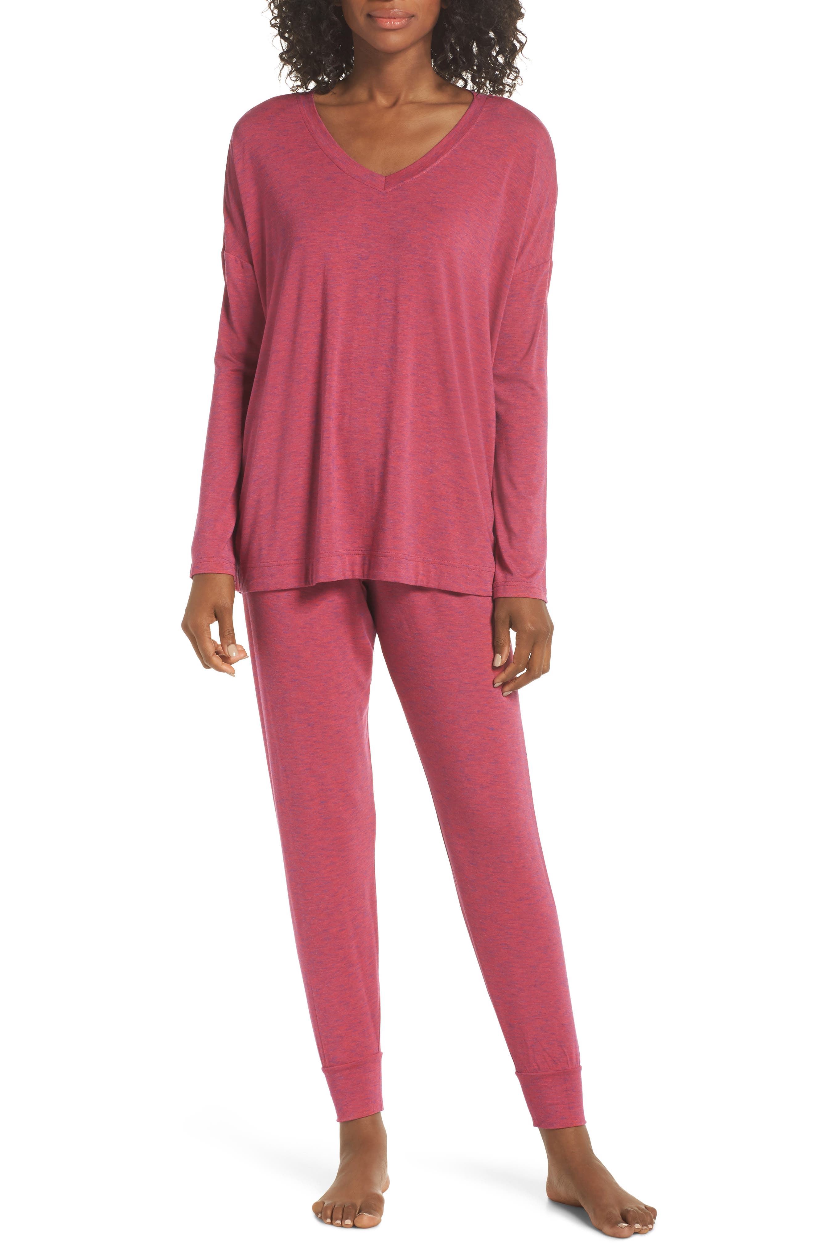 Nordstrom Lingerie Moonlight Pajamas, Burgundy