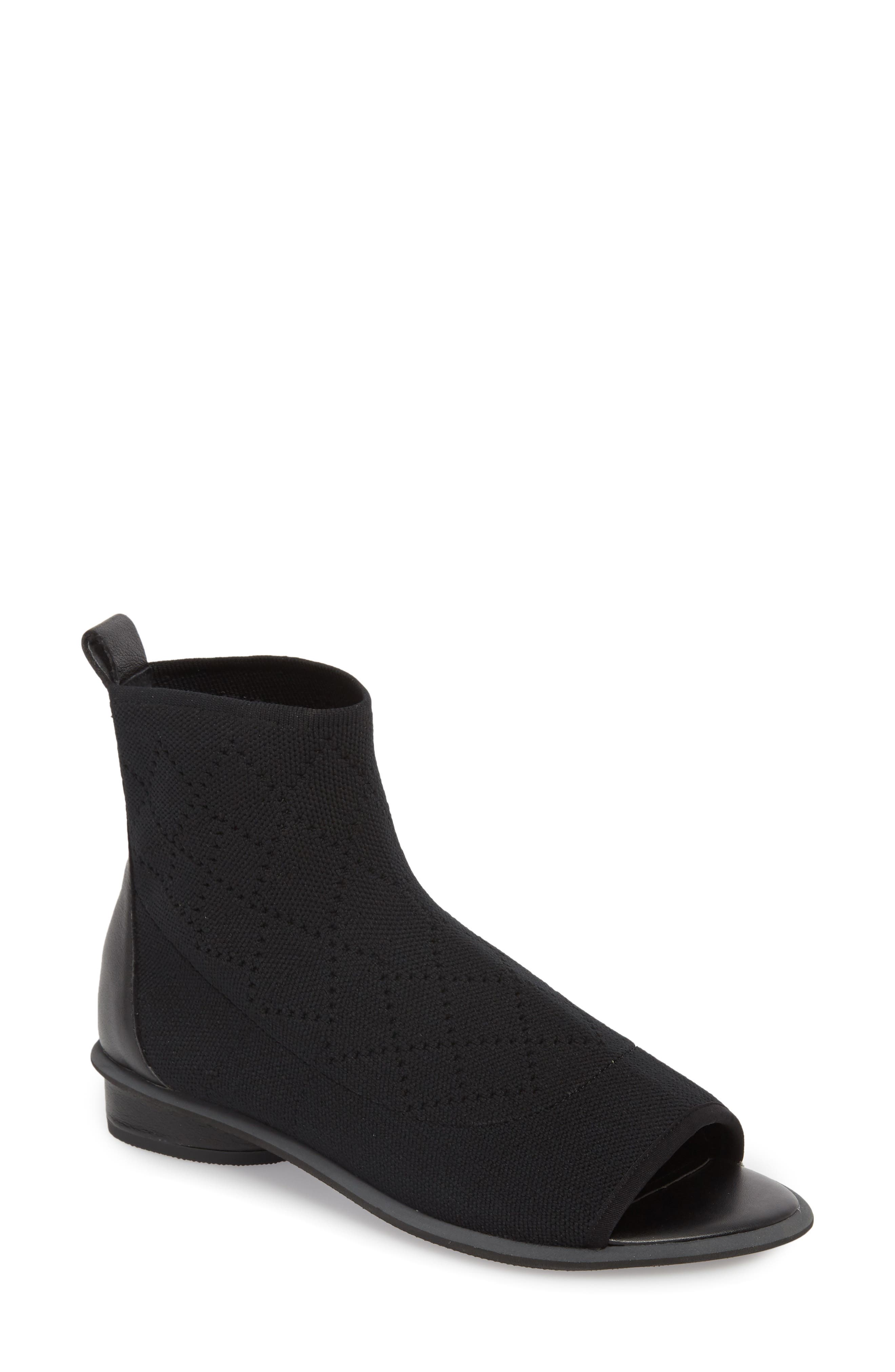 Kelsi Dagger Brooklyn Simon Peep Toe Flat Bootie- Black