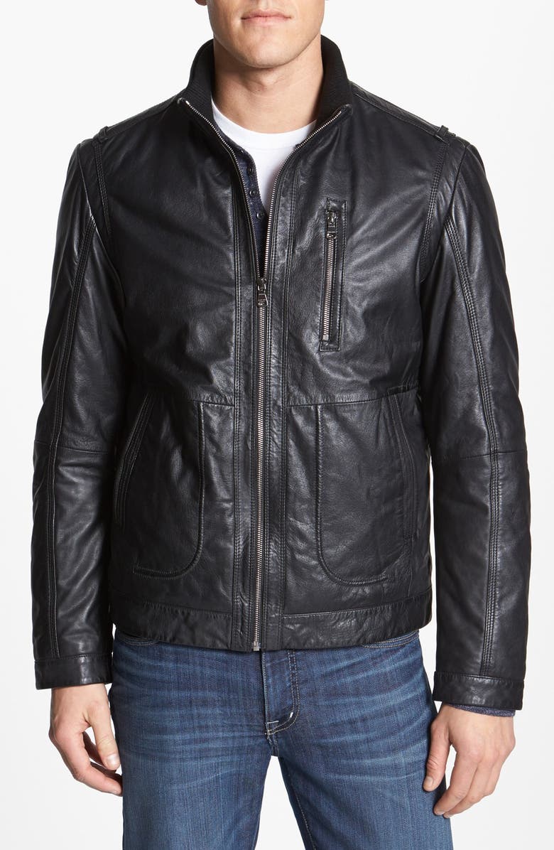 BOSS HUGO BOSS 'Aicon 1' Leather Jacket | Nordstrom