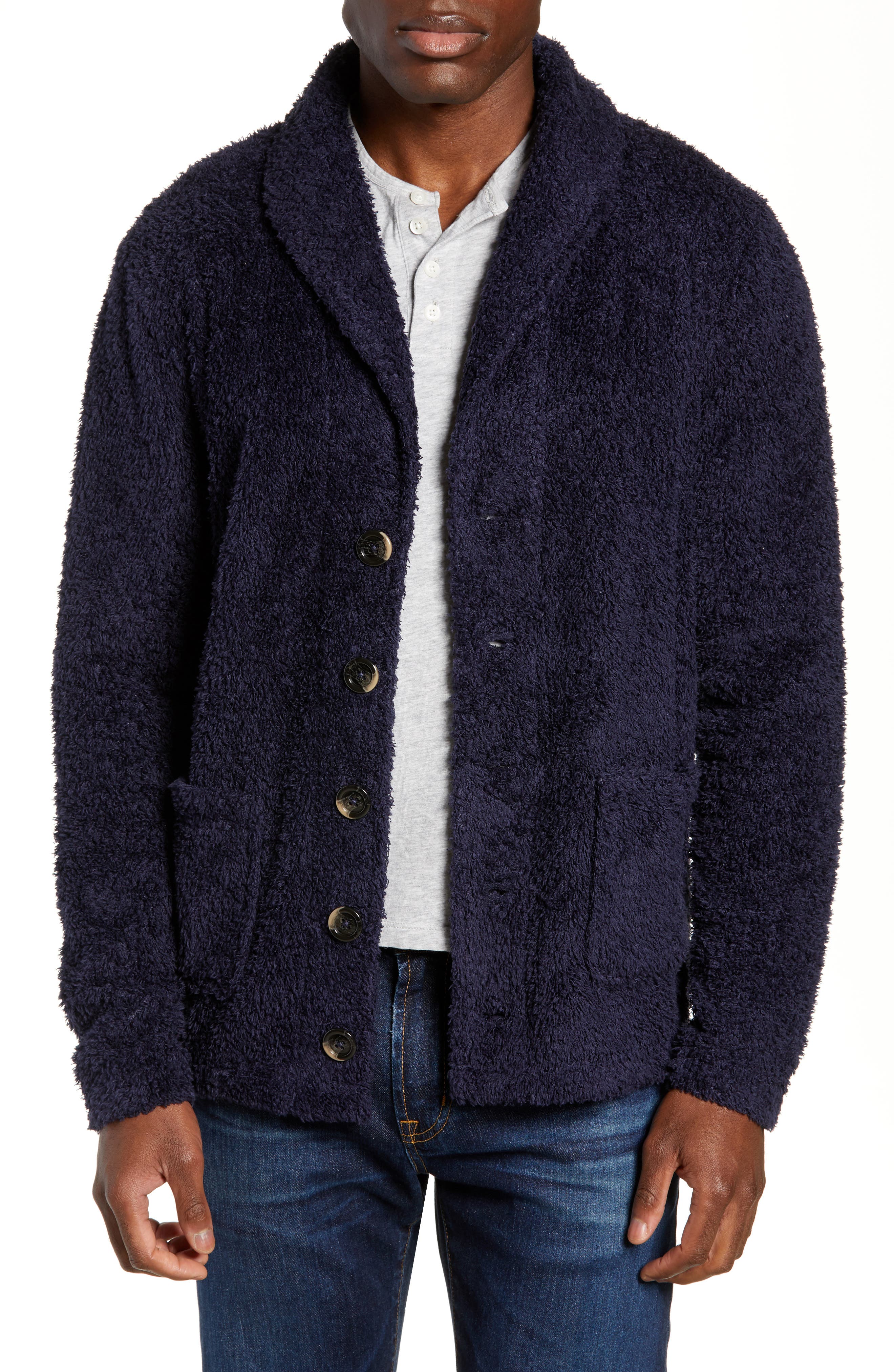 Nordstrom Shop Fleece Cardigan, Blue