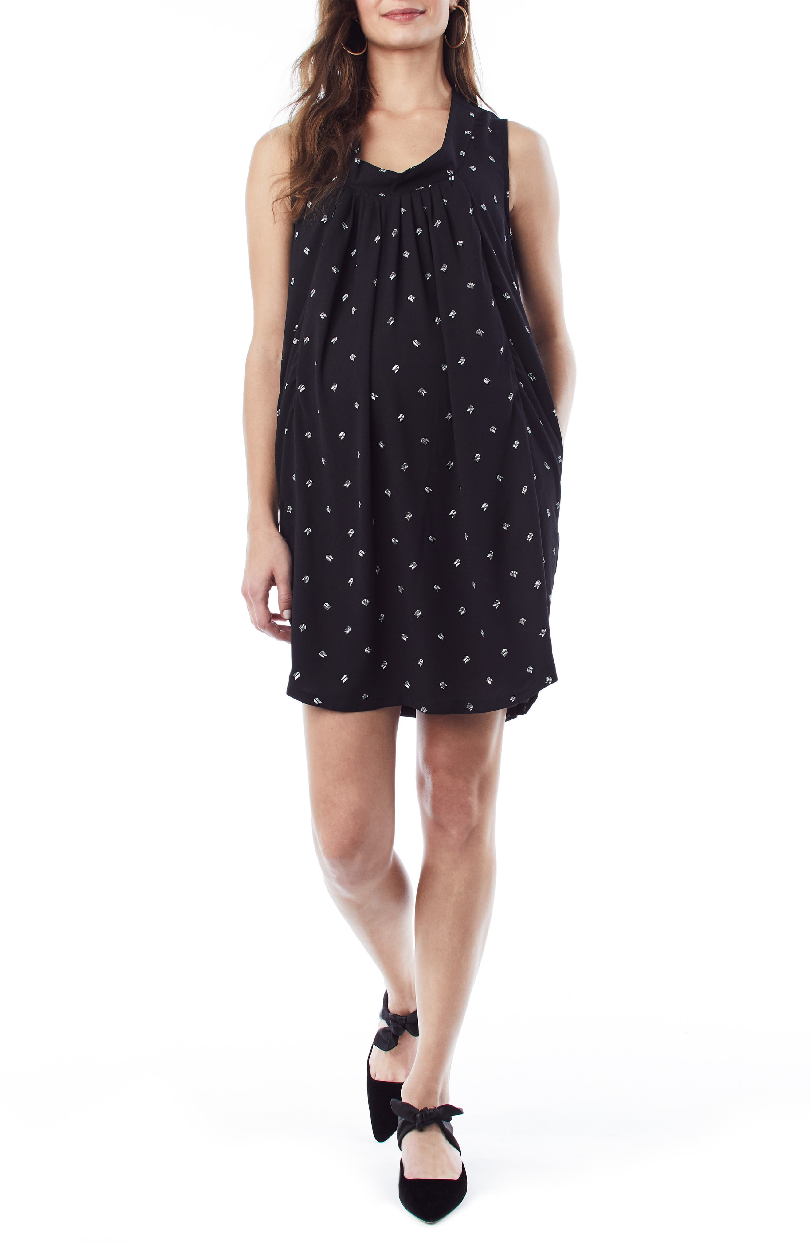 Loyal Hana Anya Maternity/nursing Shift Dress, Black