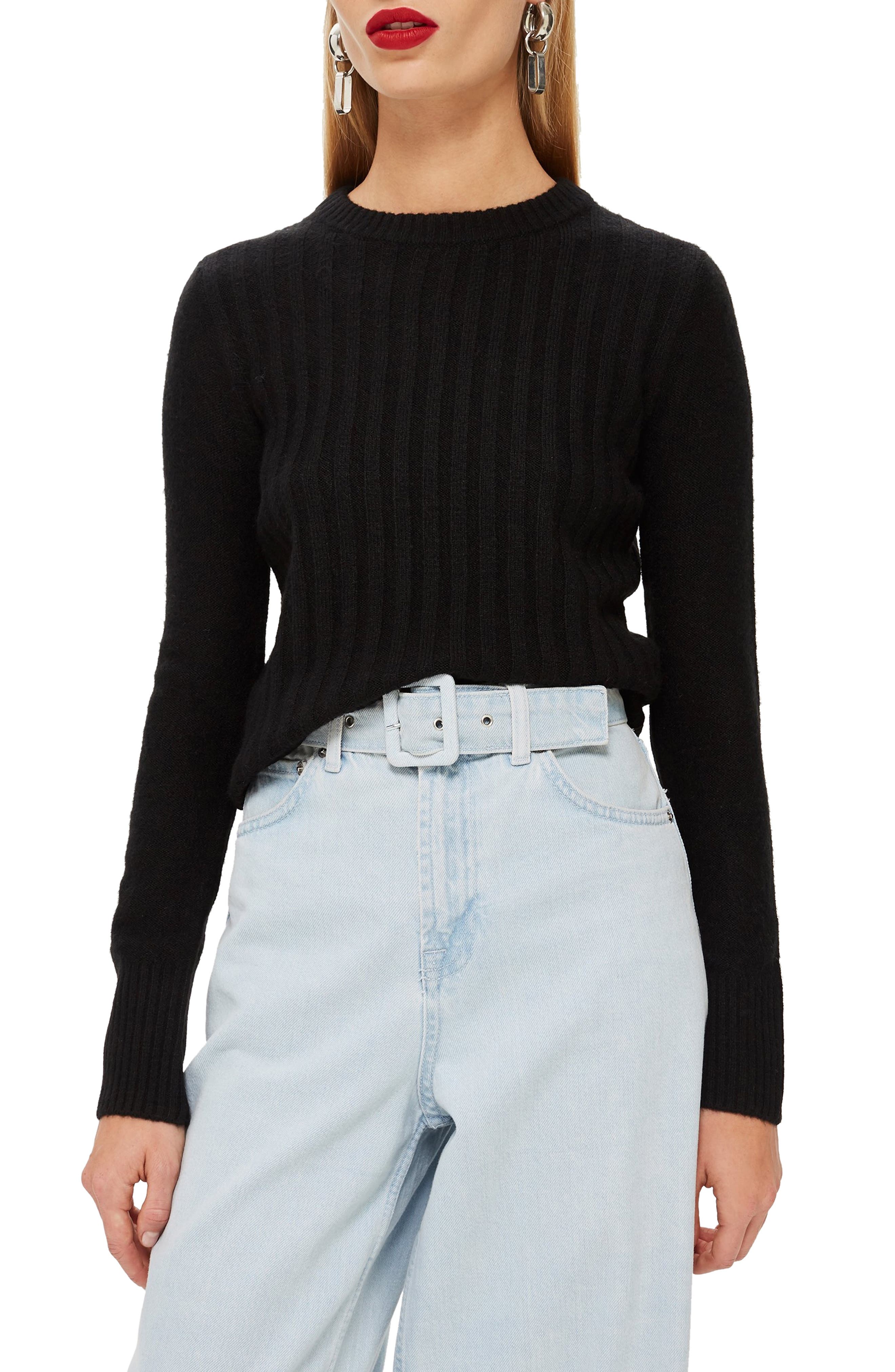 Topshop Rib Sweater, US (fits like 0) - Black