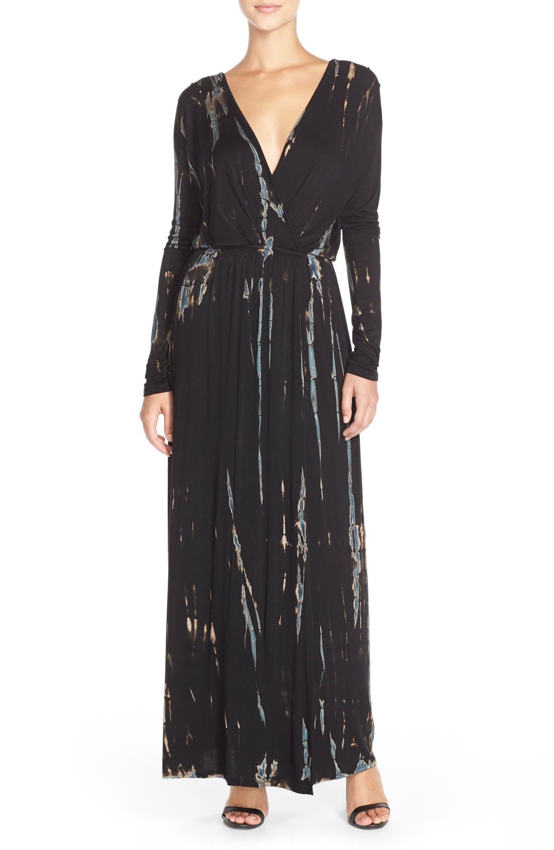 Fraiche By J Tie Dye Faux Wrap Maxi Dress