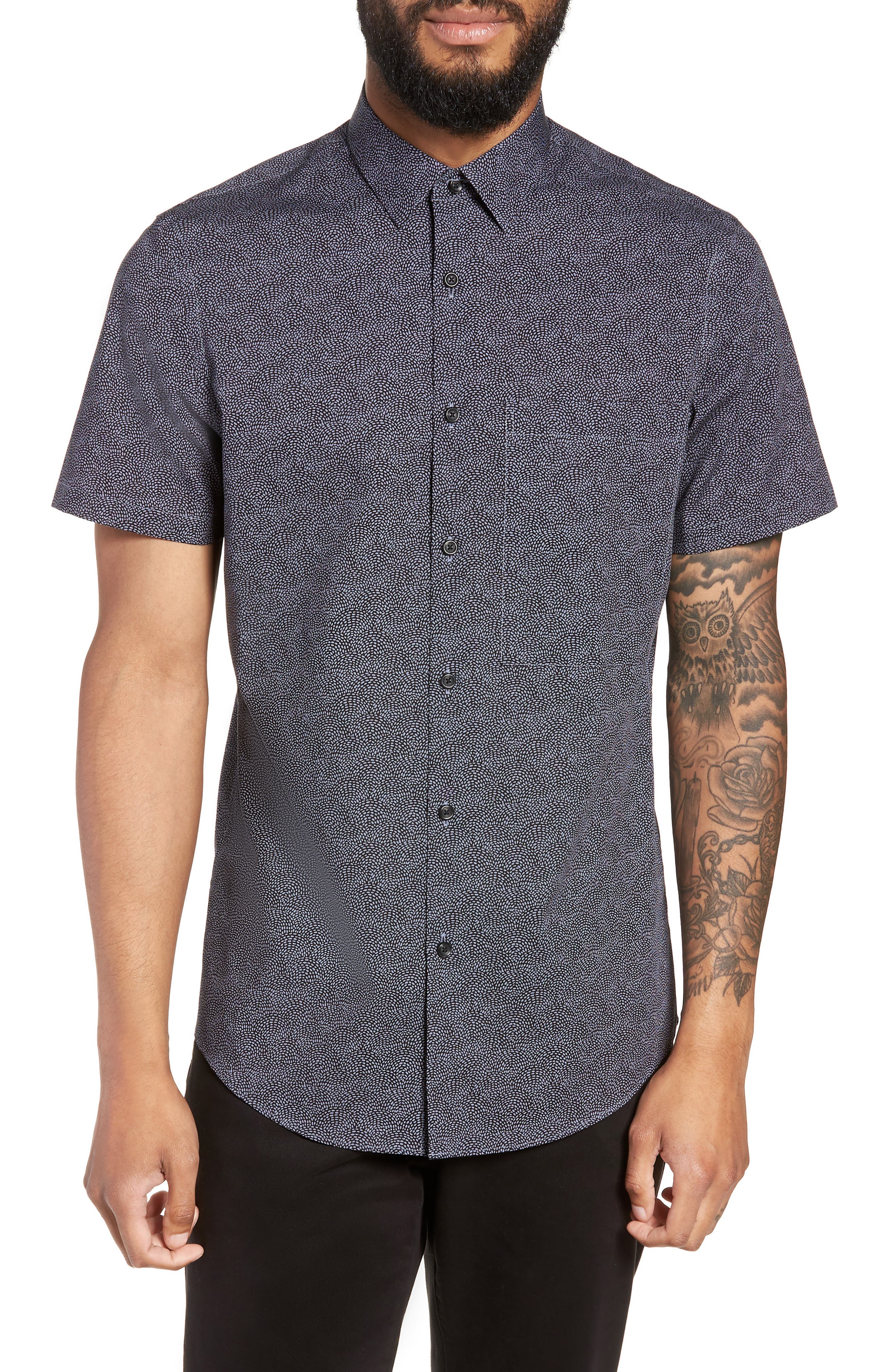 Calibrate Slim Fit Print Non-Iron Sport Shirt