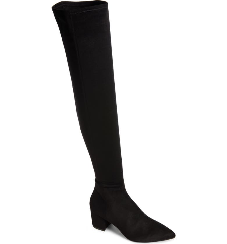 Brinkley Over the Knee Stretch Boot, Main, color, BLACK SUEDE